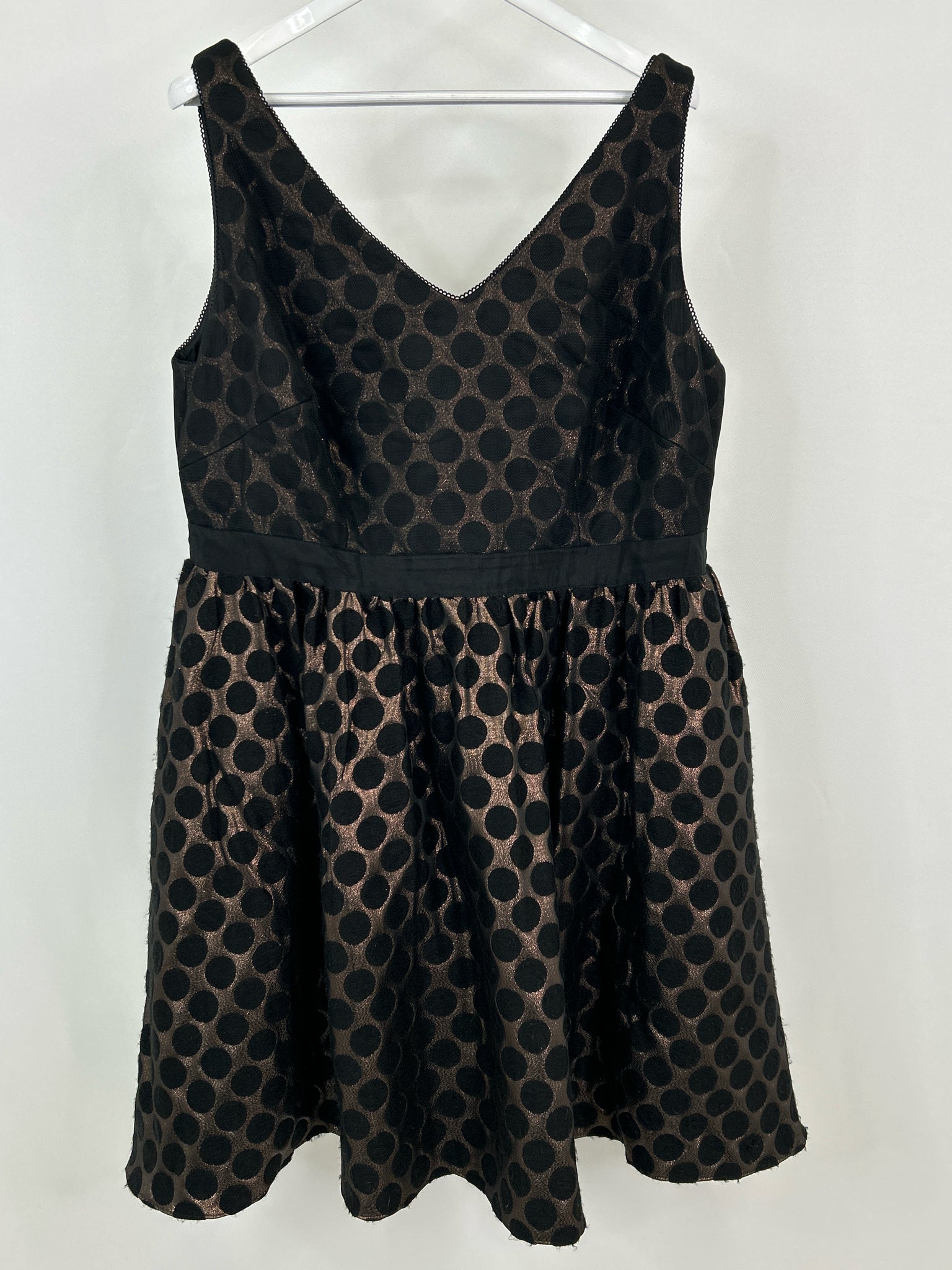 ADRIANNA PAPELL Size 20W Black Print Women Dress