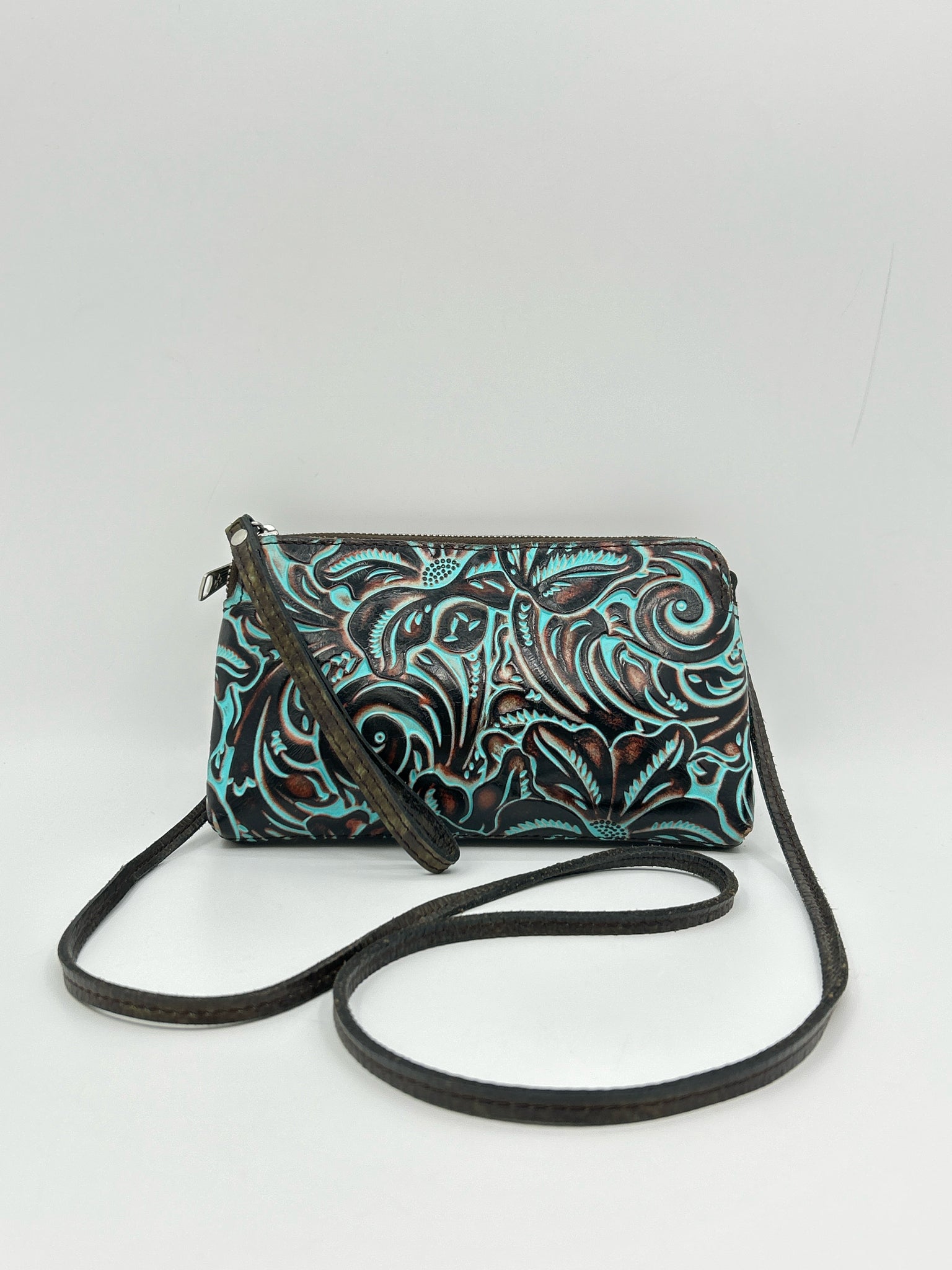 PATRICIA NASH Brown & Turquoise Women Purse