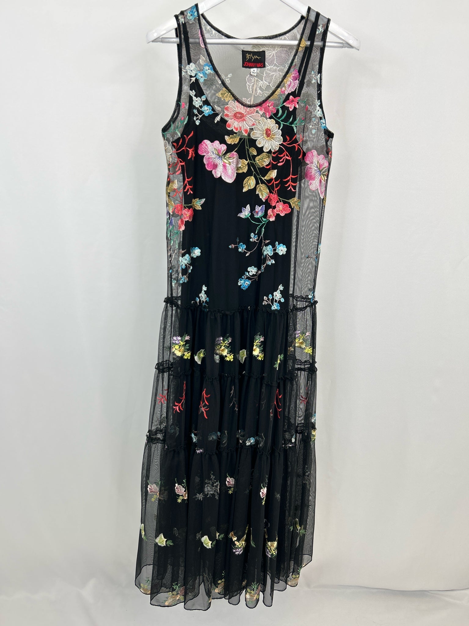 JOHNNY WAS Size XS Black Floral Women 2-Piece w/dress