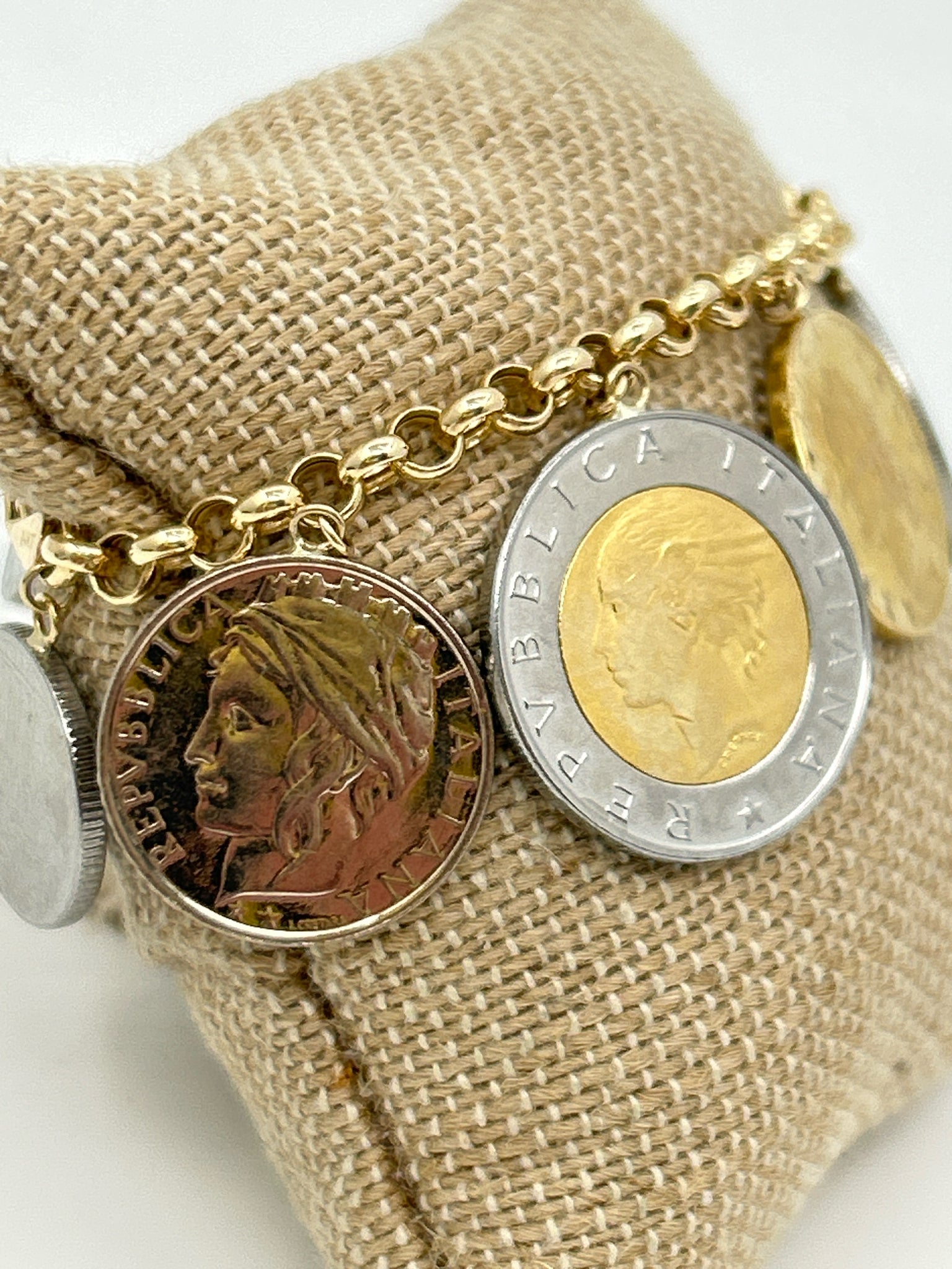MILOR Gold and Silver Coin Bracelet