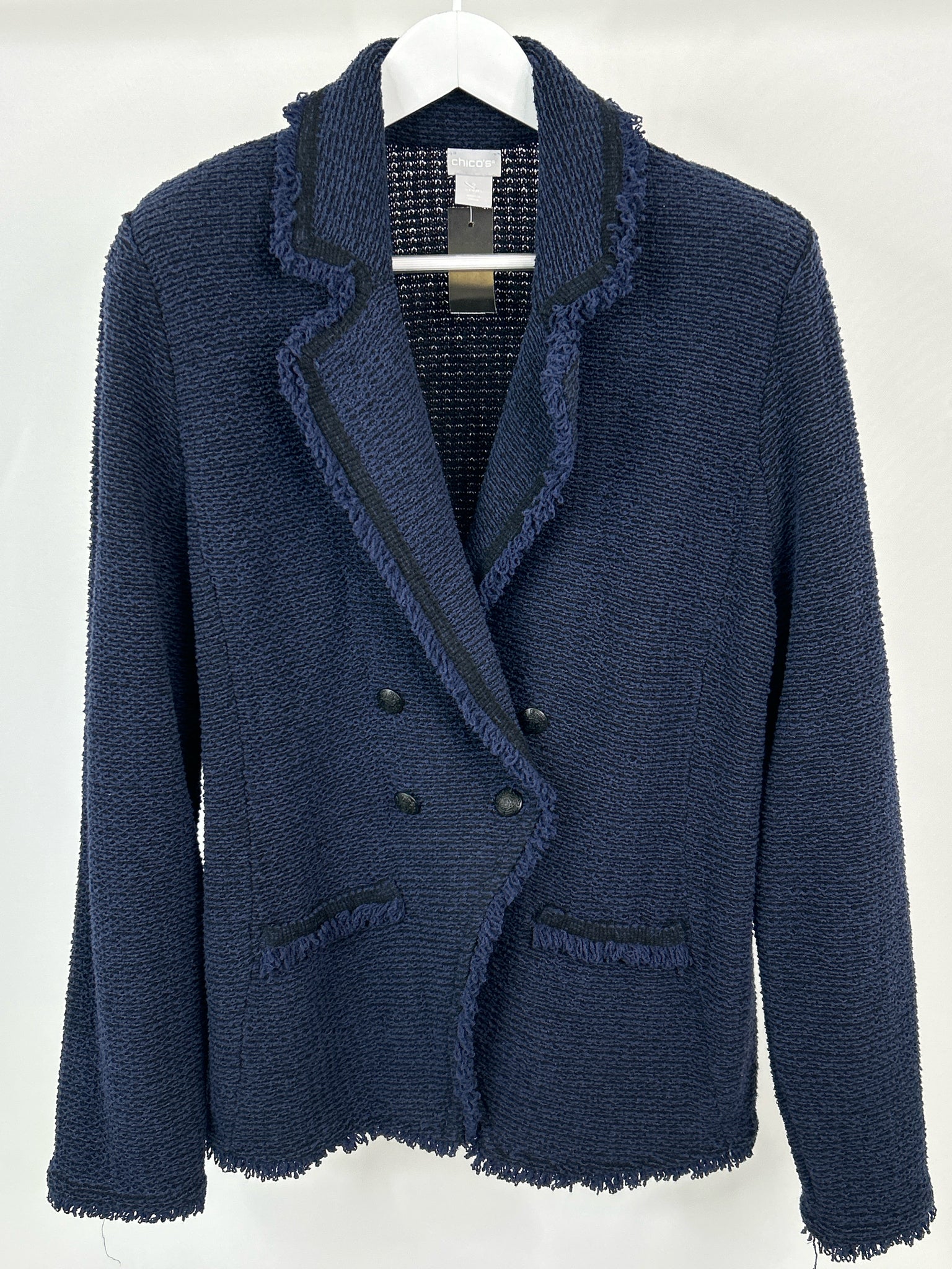 CHICO'S Size L Navy Women Jacket