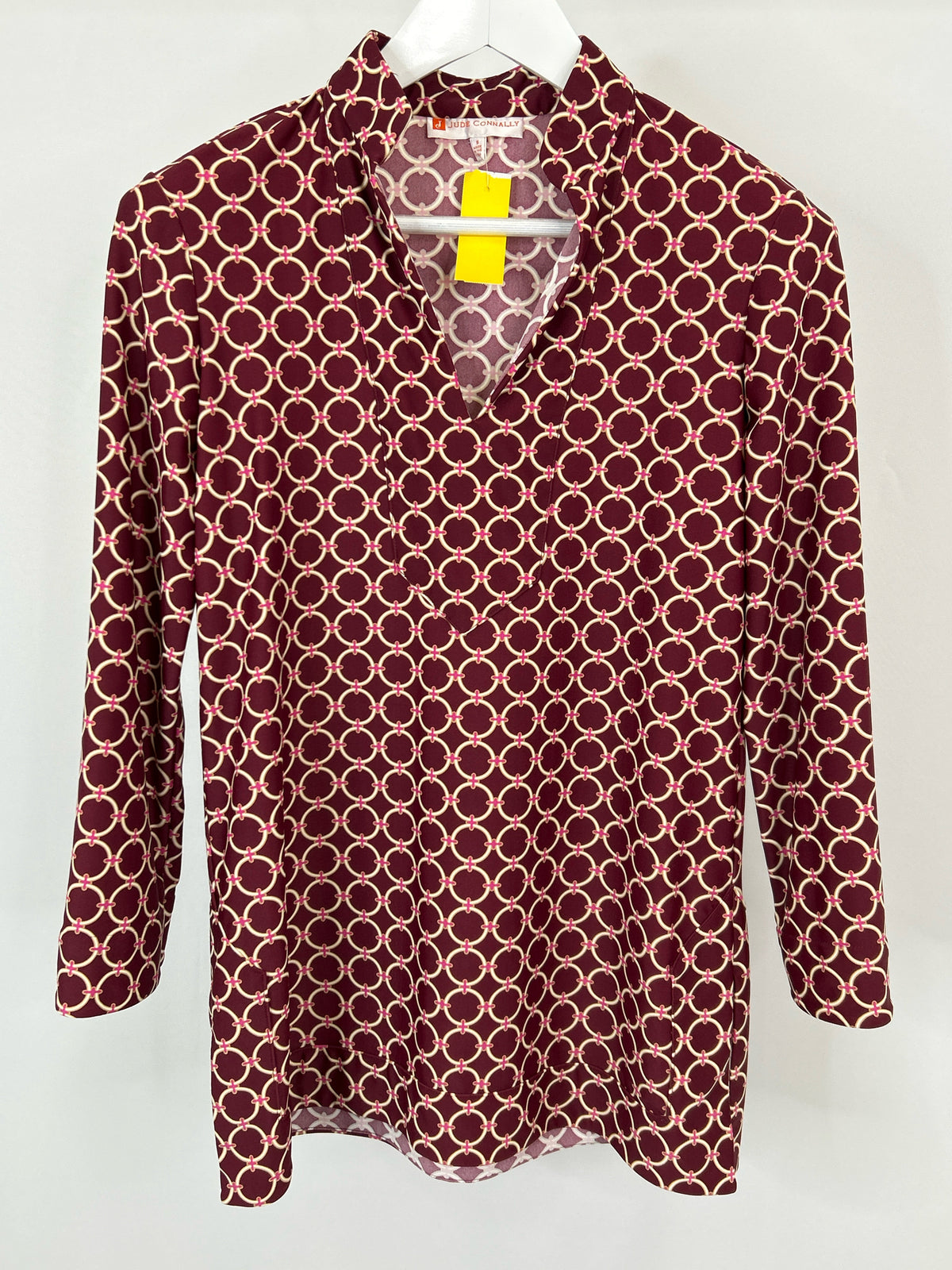 JUDE CONNALLY Size S Burgundy Print Women Tunic