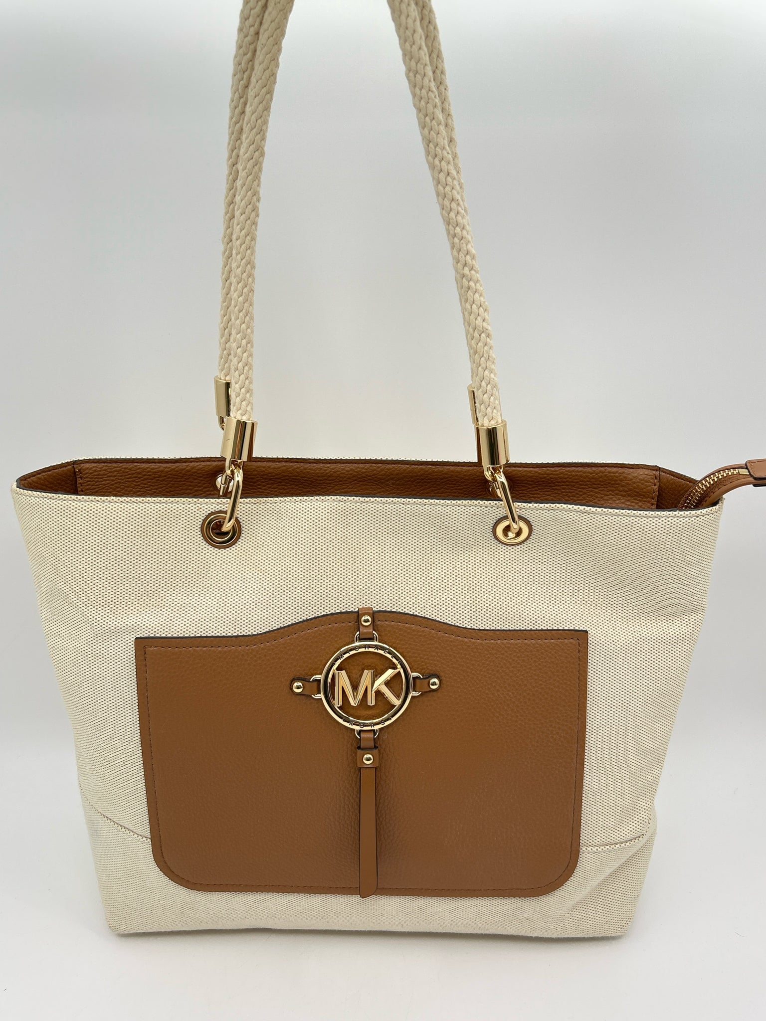 MICHAEL KORS Natural and Brown Women Tote