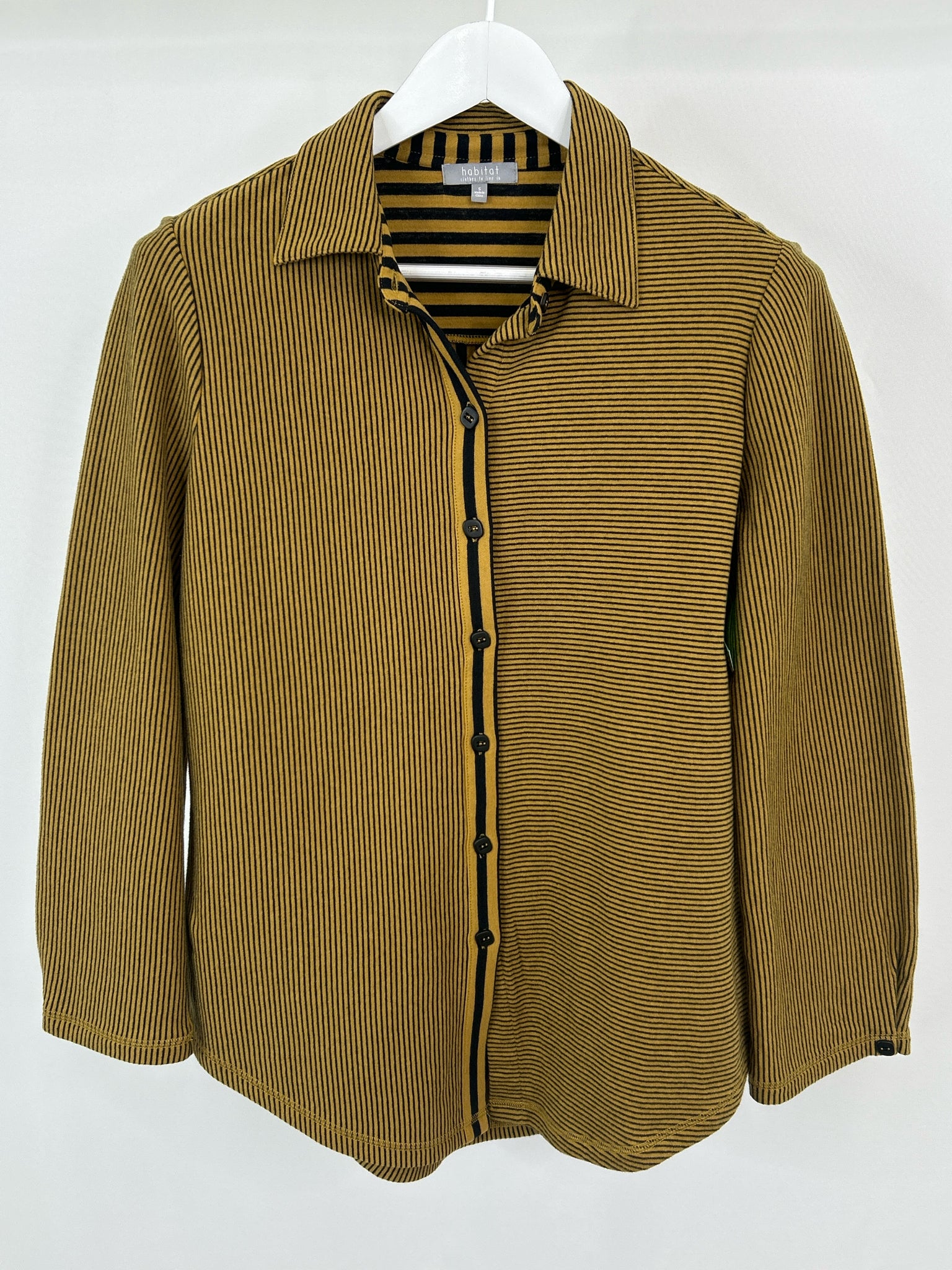 HABITAT Size S MUSTARD STRIPED Women Shirt