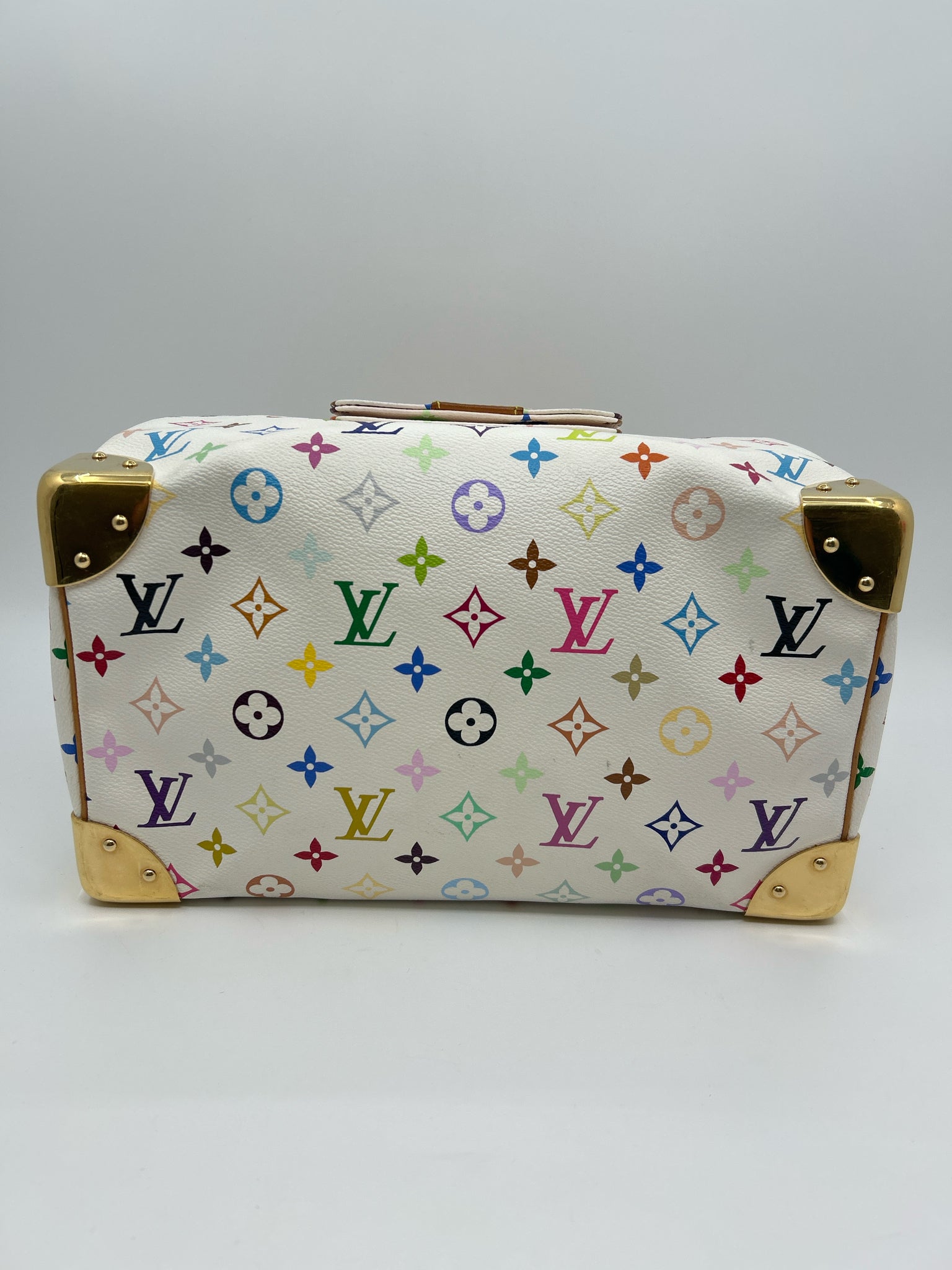 LOUIS VUITTON White Monogram Speedy Women Purse