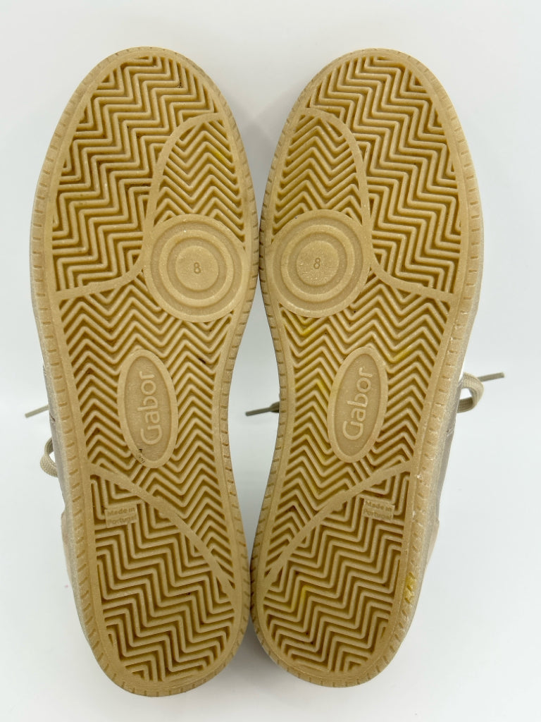 GABOR Size 10.5 BEIGE AND WHITE Women's Sneakers