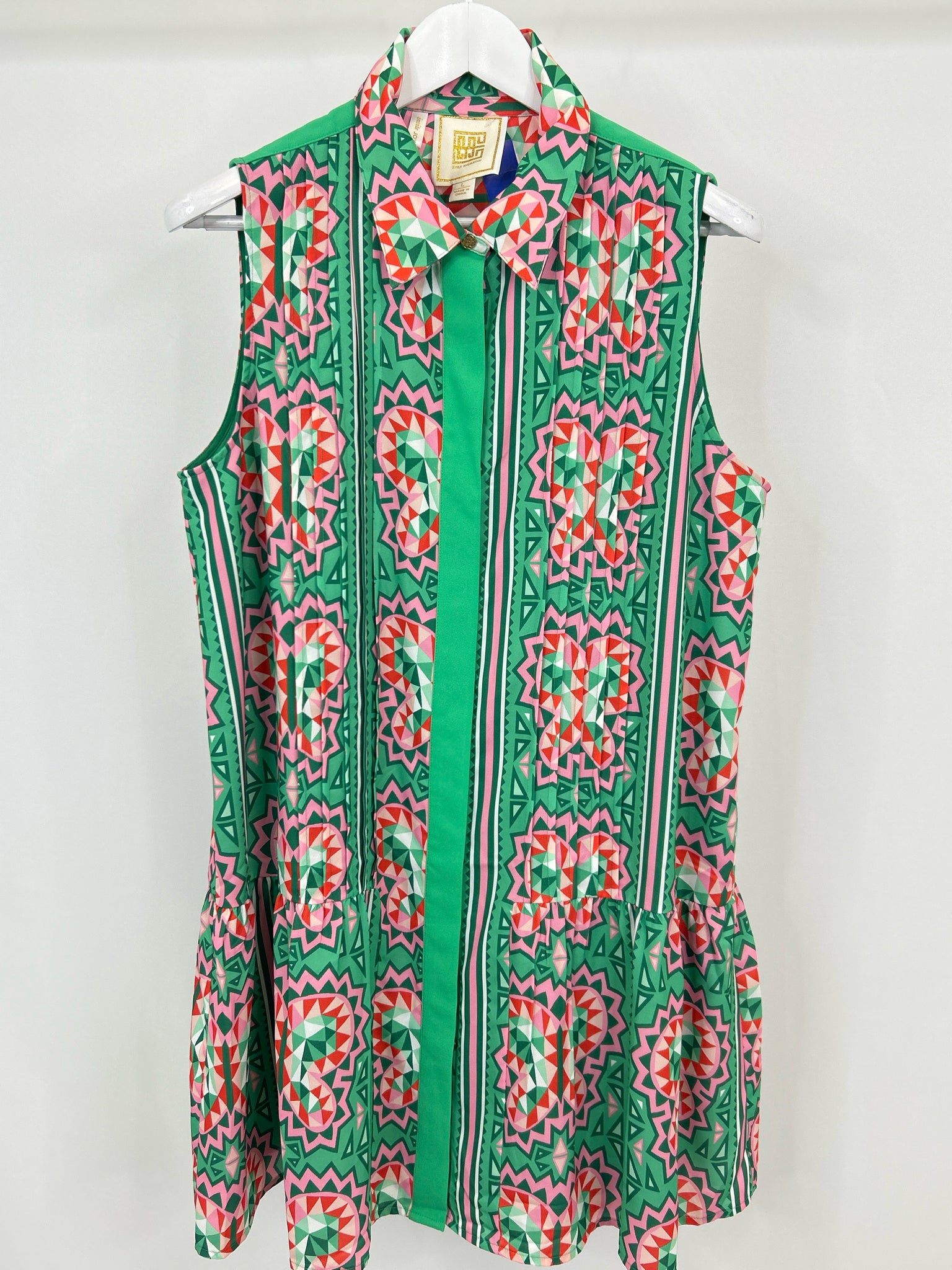 Emily McCarthy Size L GREEN AND PINK Women Dress