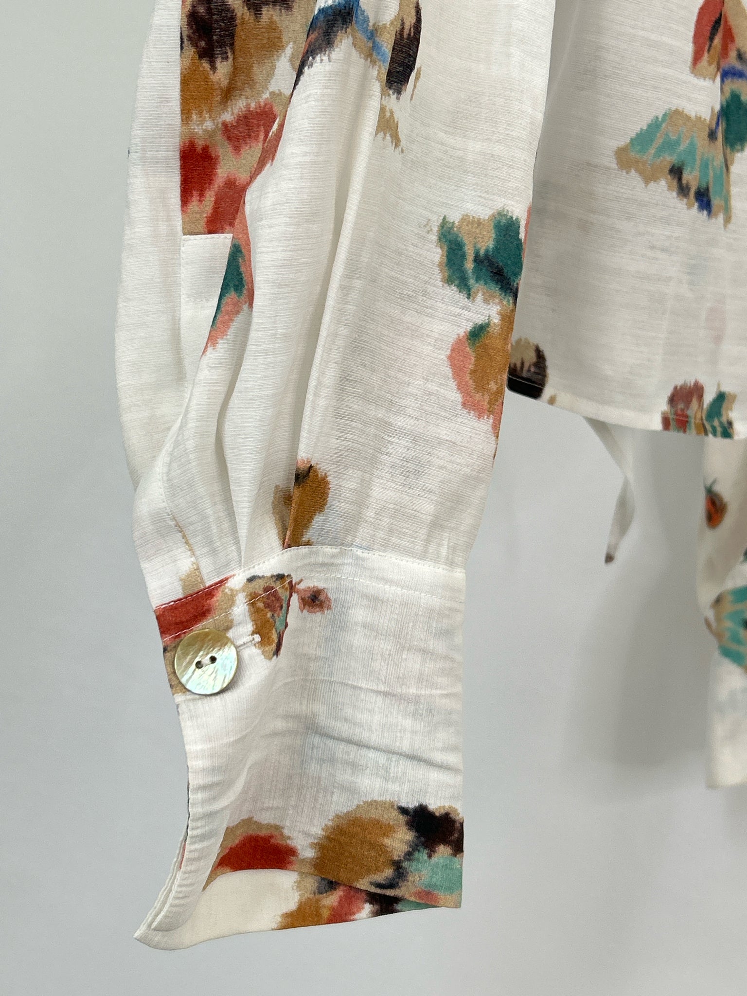 VINCE Size XS White Floral Women Blouse