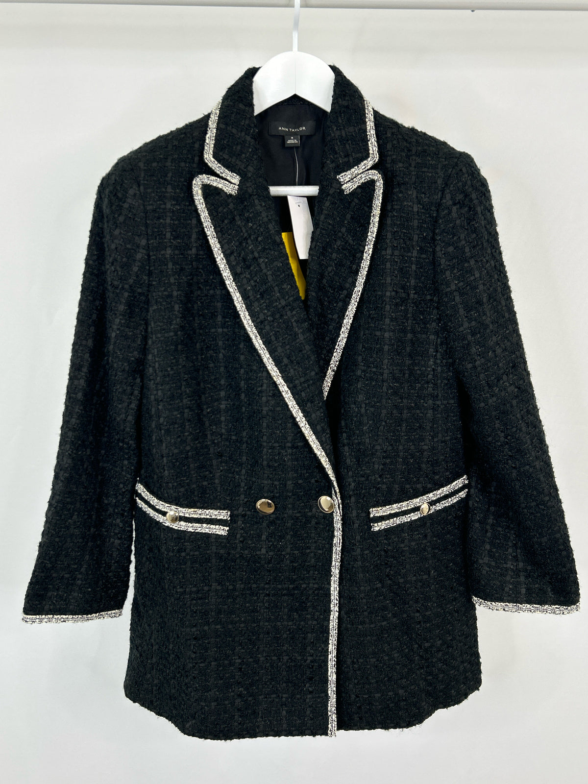 ANN TAYLOR Size M Black and White Women Blazer