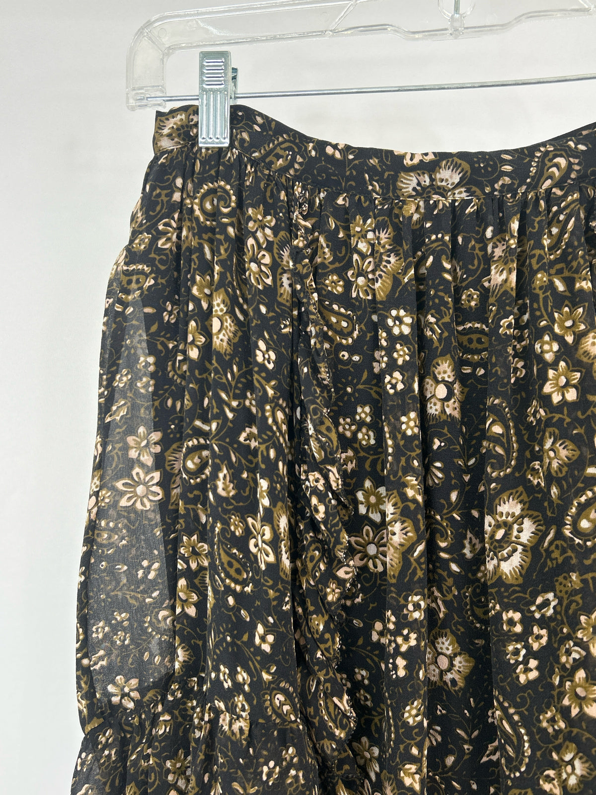 Ulla Johnson Size 2 Black Floral Women Skirt