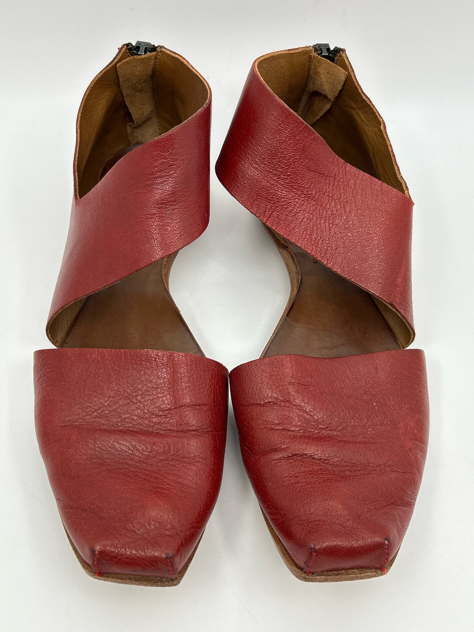 CYDWOQ Size 37.5 Red Women Sandal