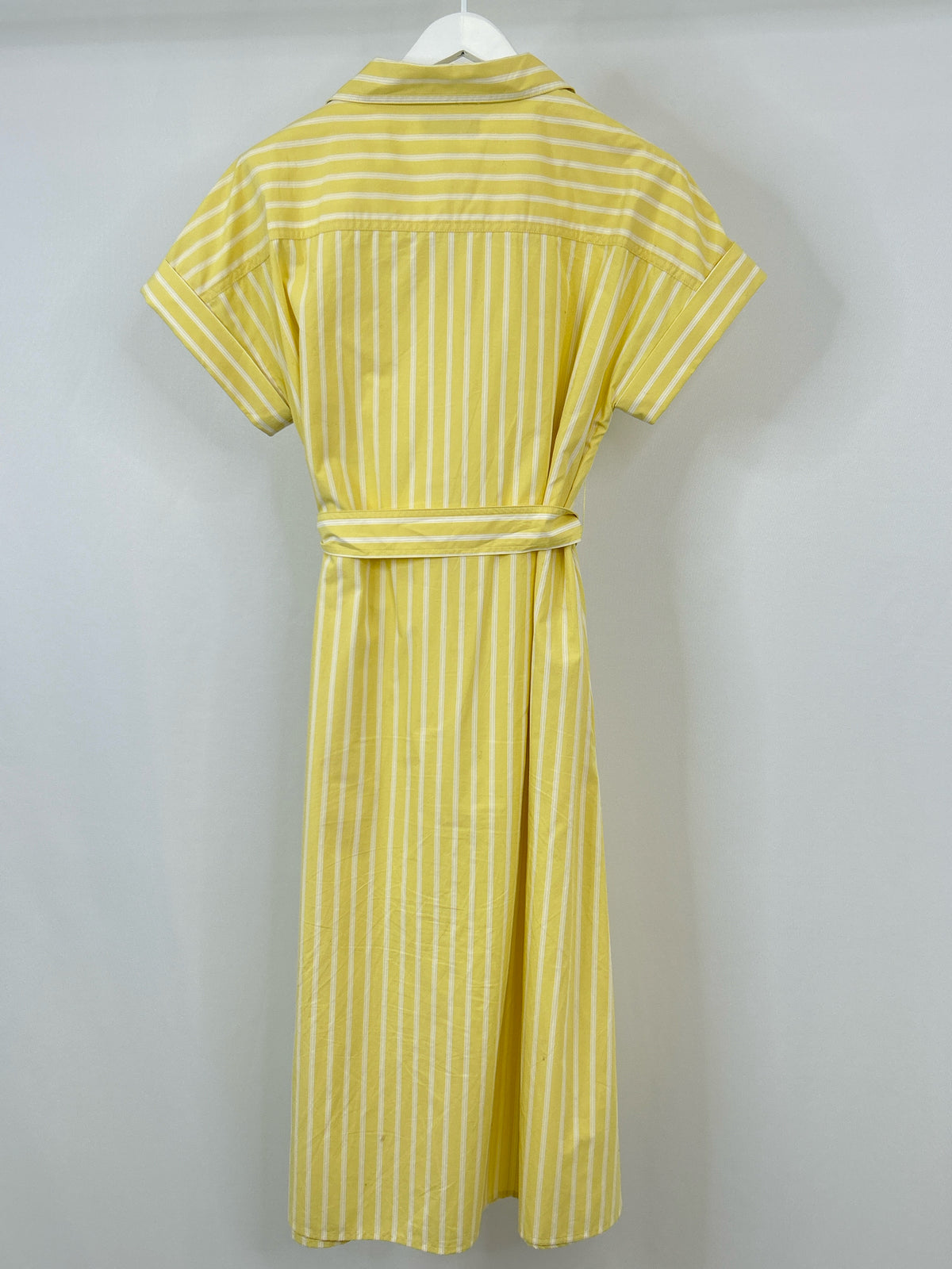BANANA REPUBLIC Size M Yellow Striped Women Dress