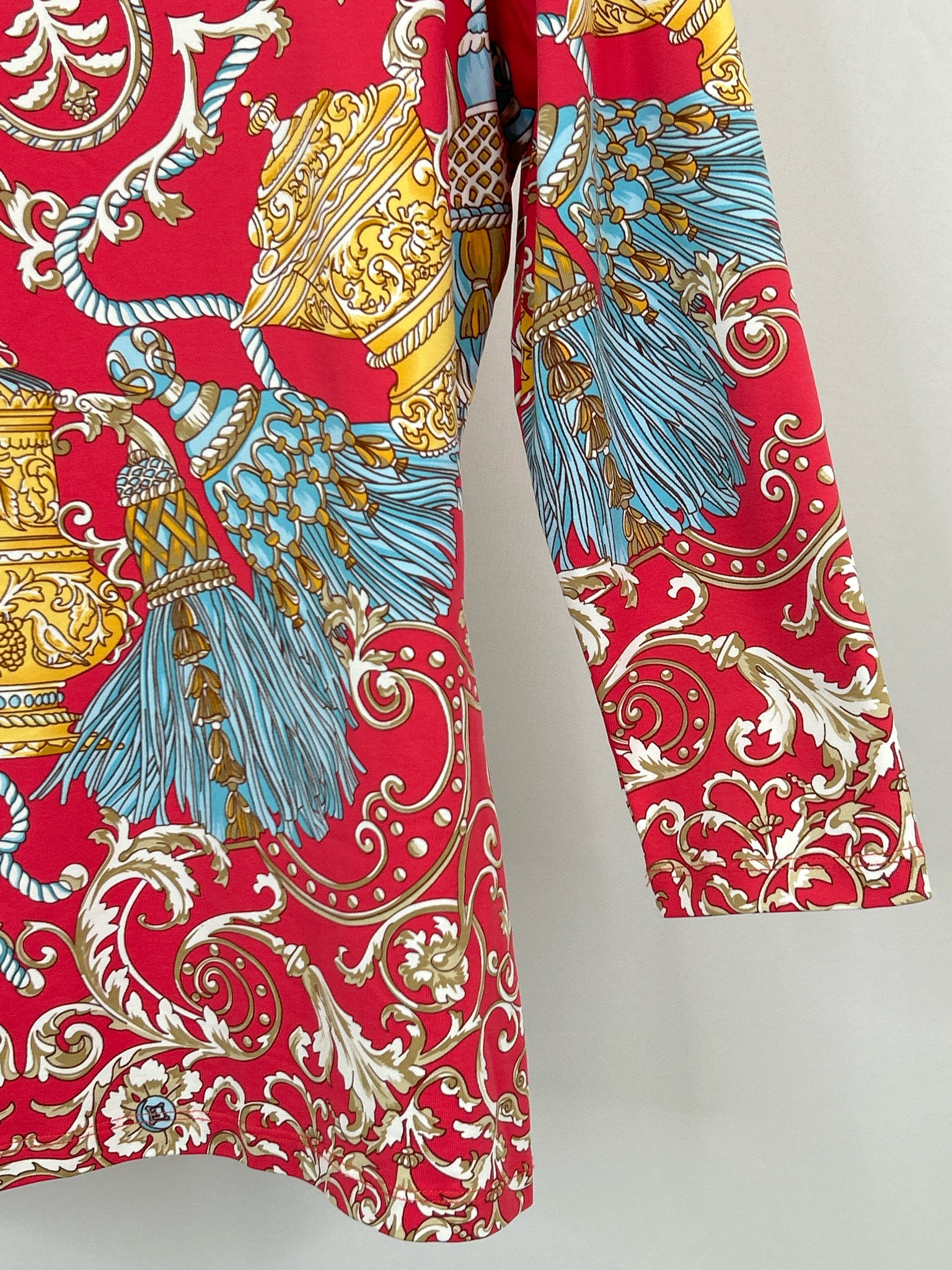 J.MCLAUGHLIN Size M Red Print Women Top