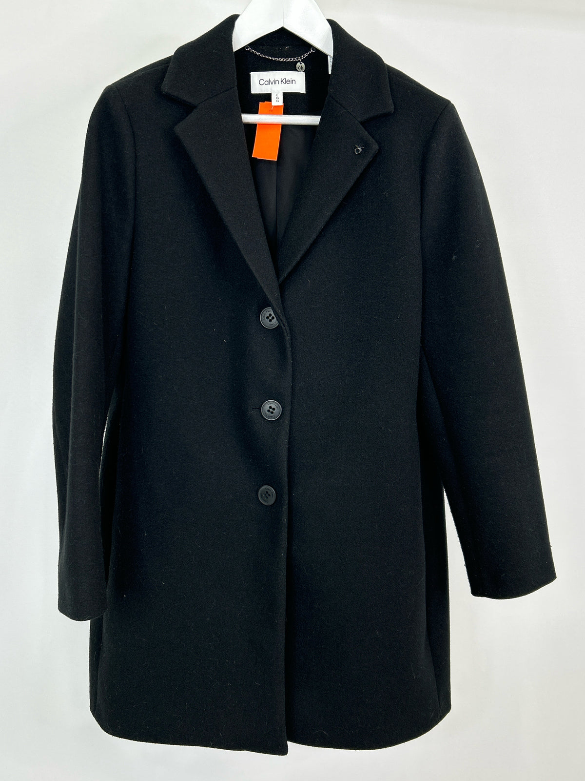 CALVIN KLEIN Size L Black Women Coat