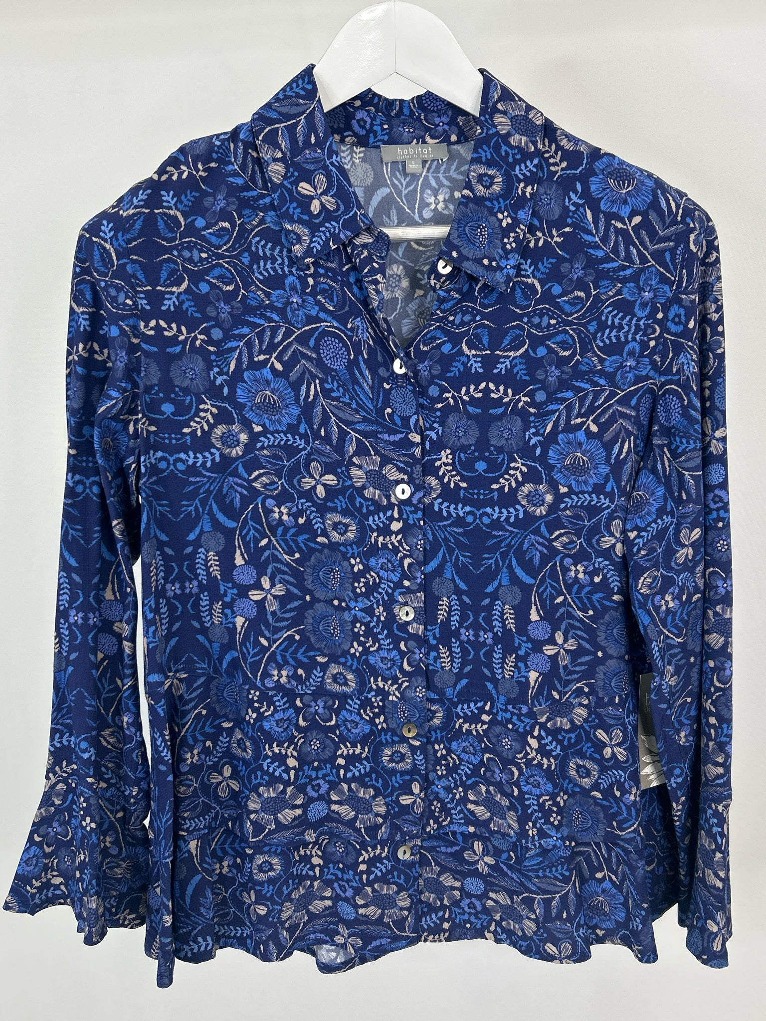HABITAT Size S Blue floral Women Blouse