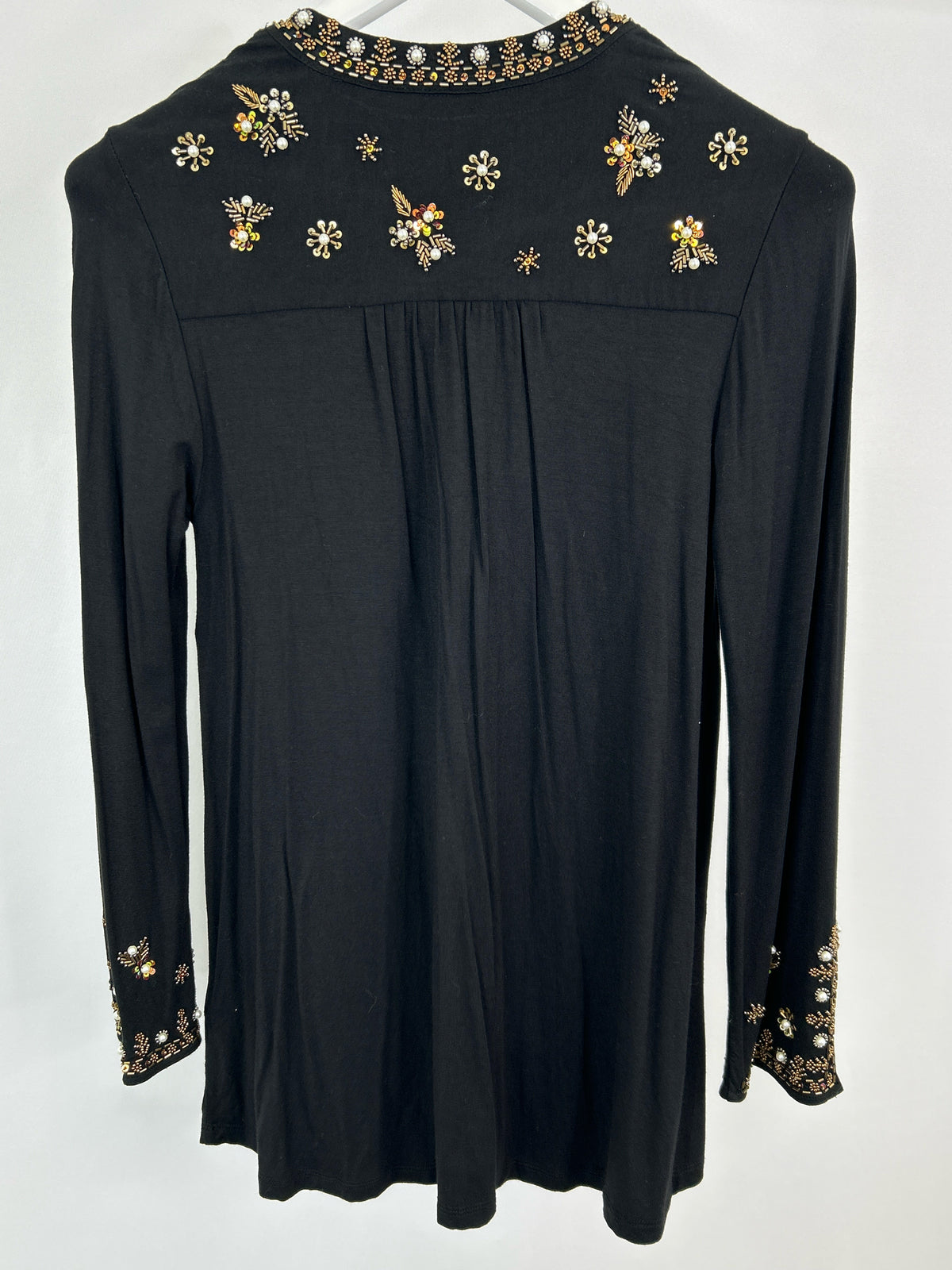 SOFT SURROUNDINGS Size XS BLACK & GOLD Women Tunic