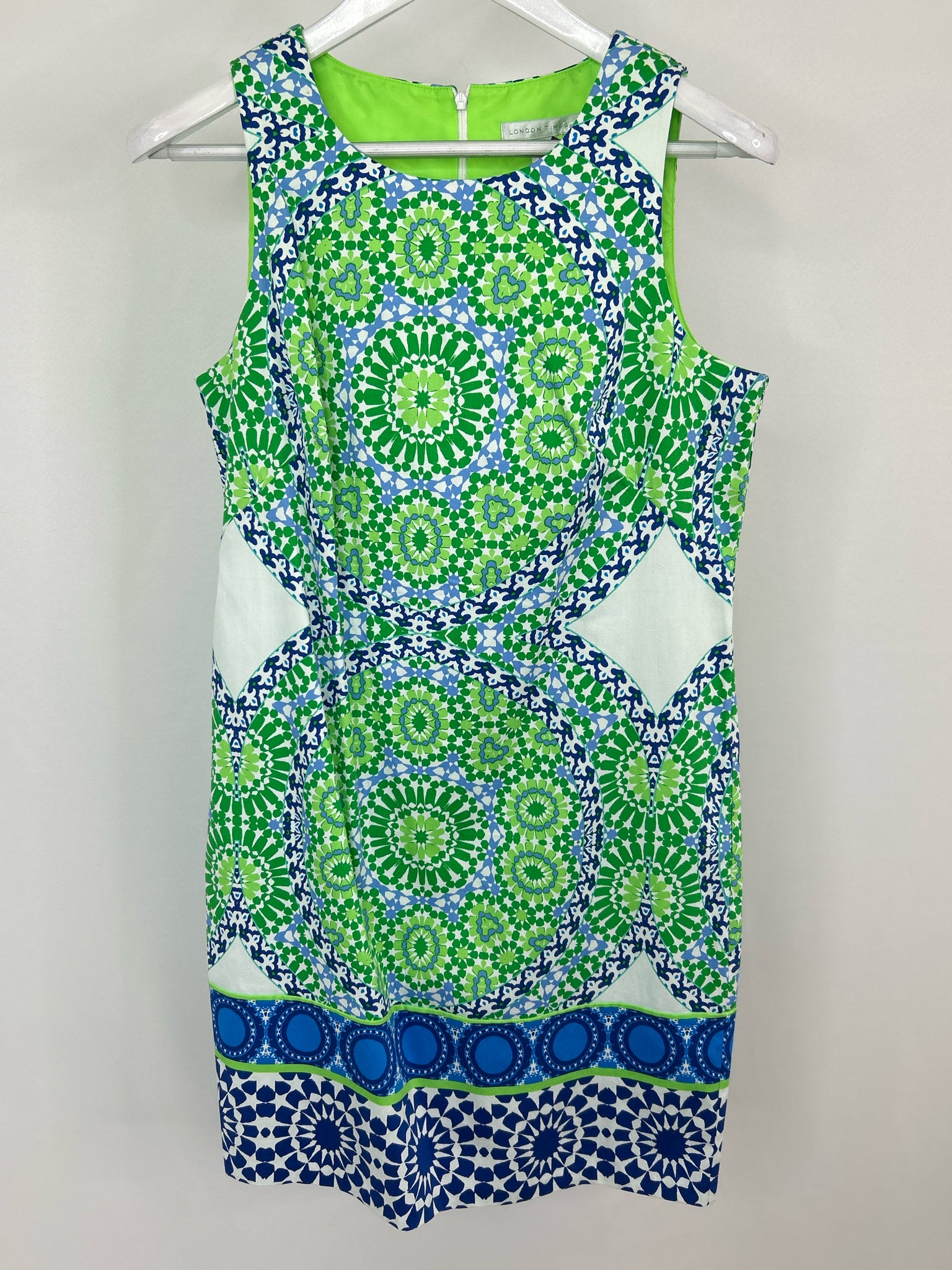 LONDON TIMES Size 10 Green Print Women Dress