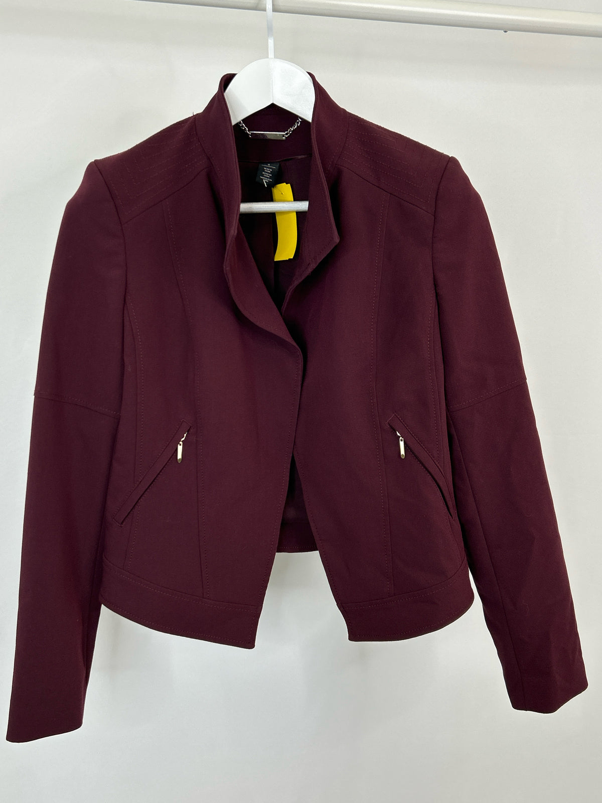 White House Black Market Size 6 Burgundy Women Blazer