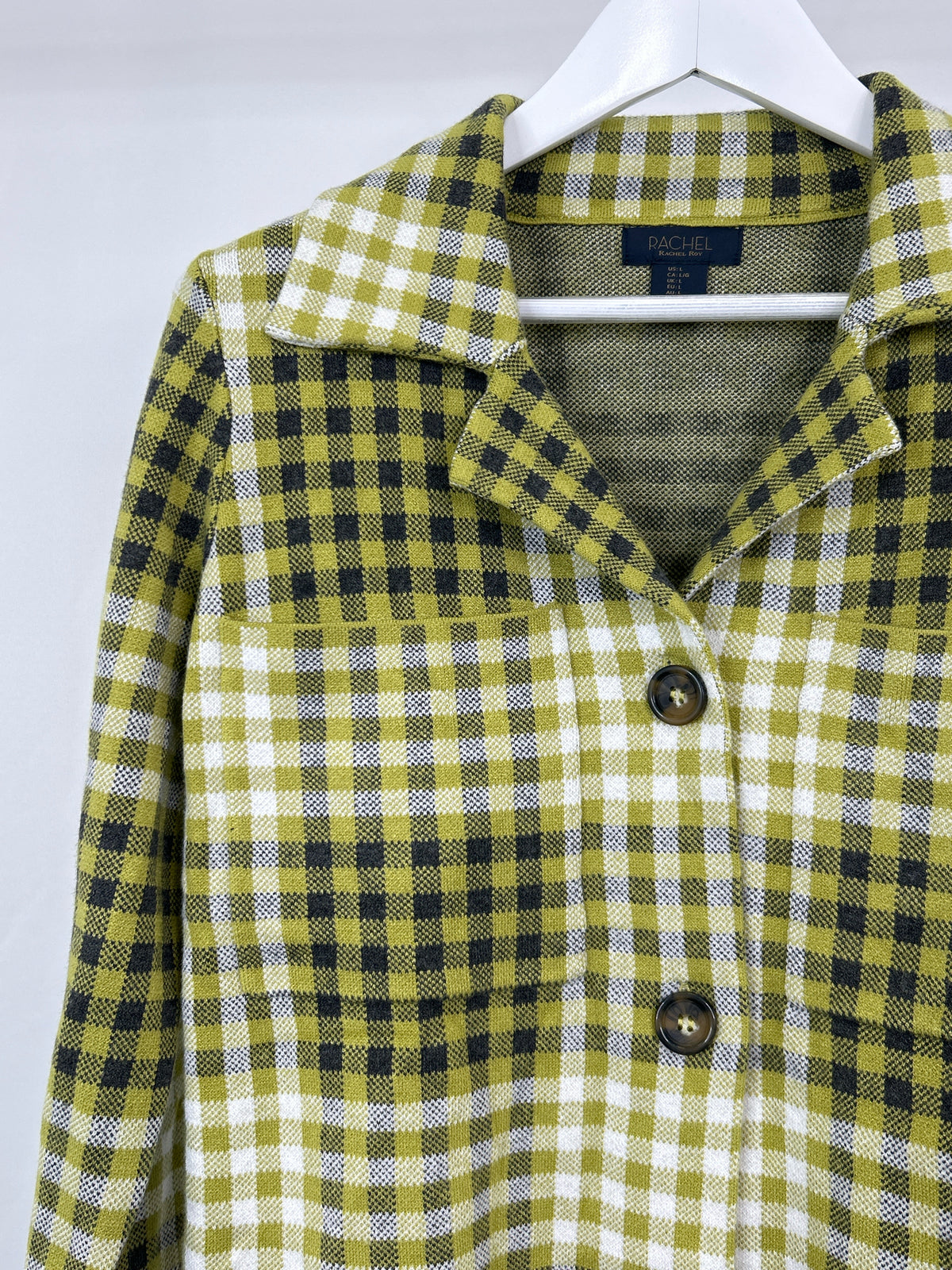 Rachel Rachel Roy Size L Lime Green Print Women Cardigan NWT