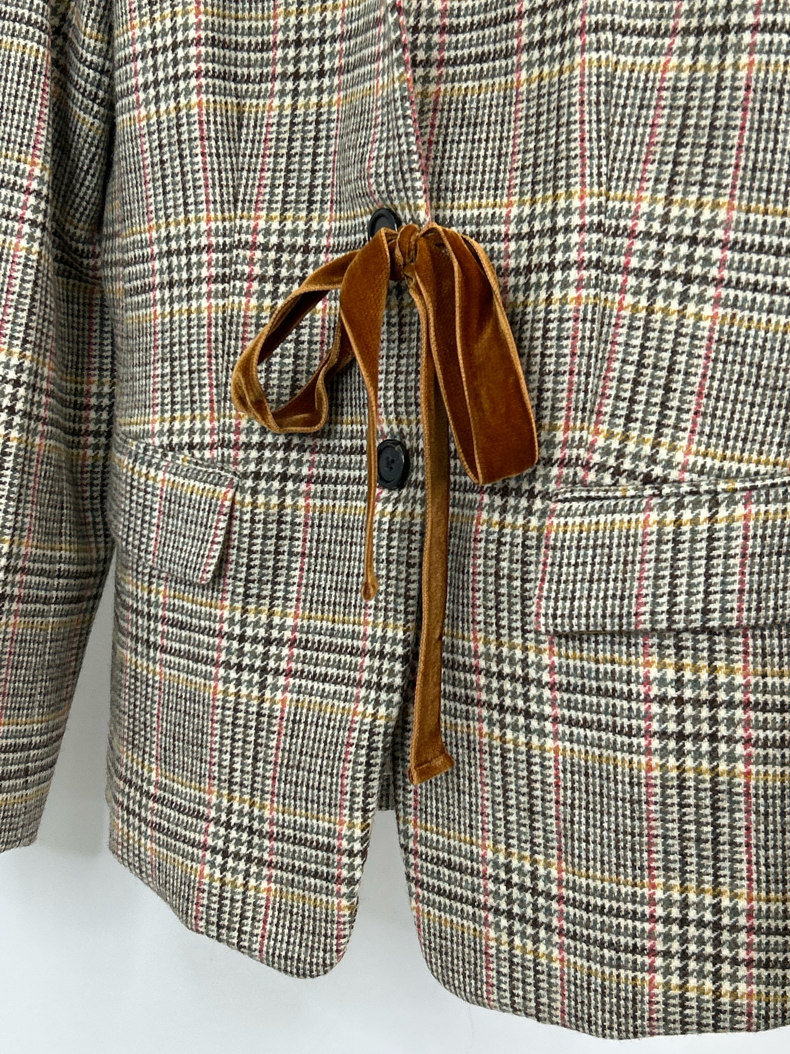 J CREW Size 10 Brown Plaid Women Blazer
