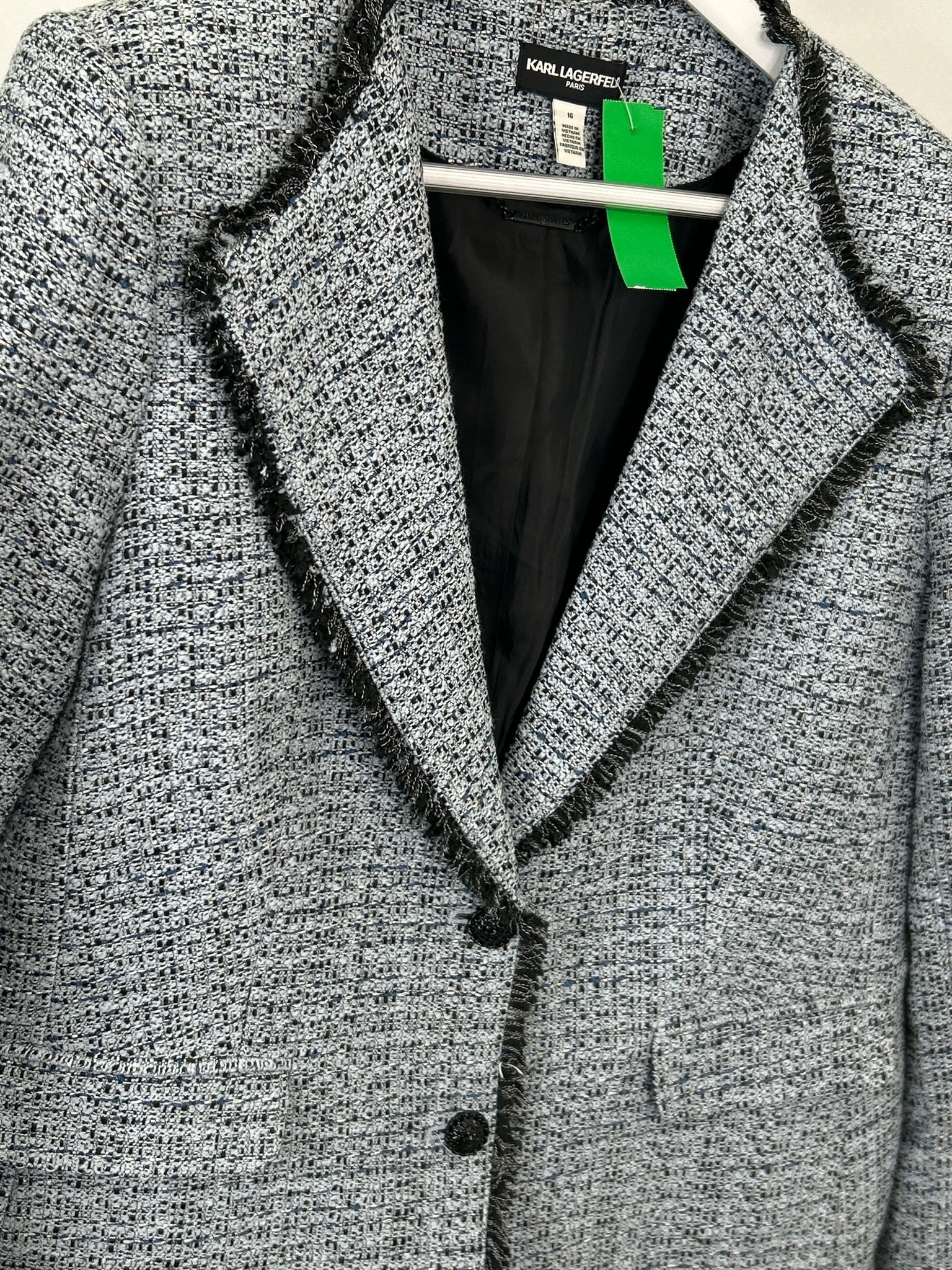 KARL LAGERFELD Size 16 blue and black Women Blazer