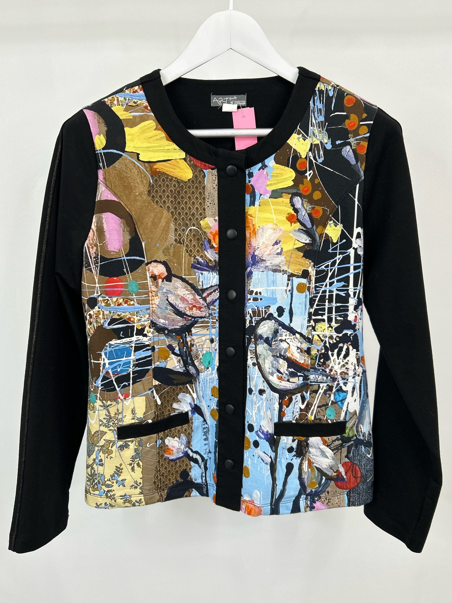 Art Simply by DOLCEZZA Size S Black Print Women Cardigan