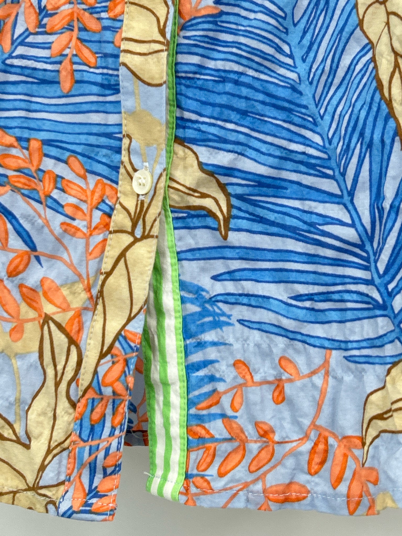 J MCLAUGHLIN Size L Blue Print Women's Shirt