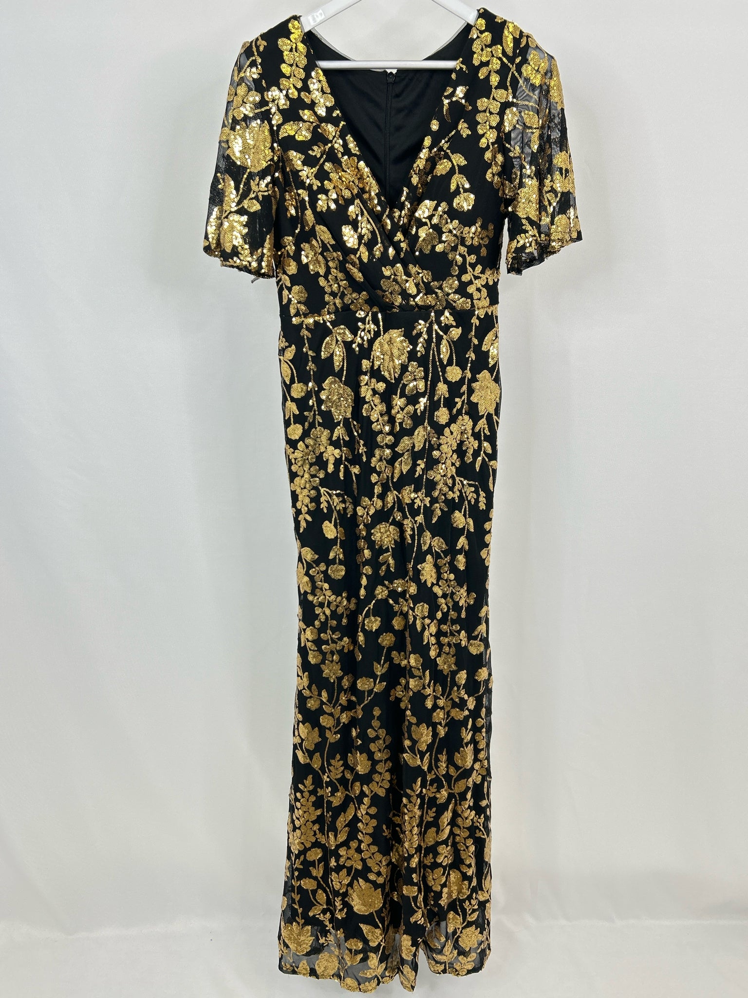 NO BRAND Size 8 BLACK & GOLD Women Dress