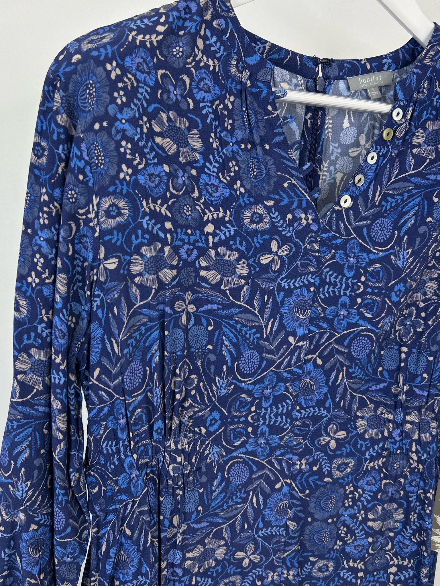 HABITAT Size S Blue Floral Women Dress NWT