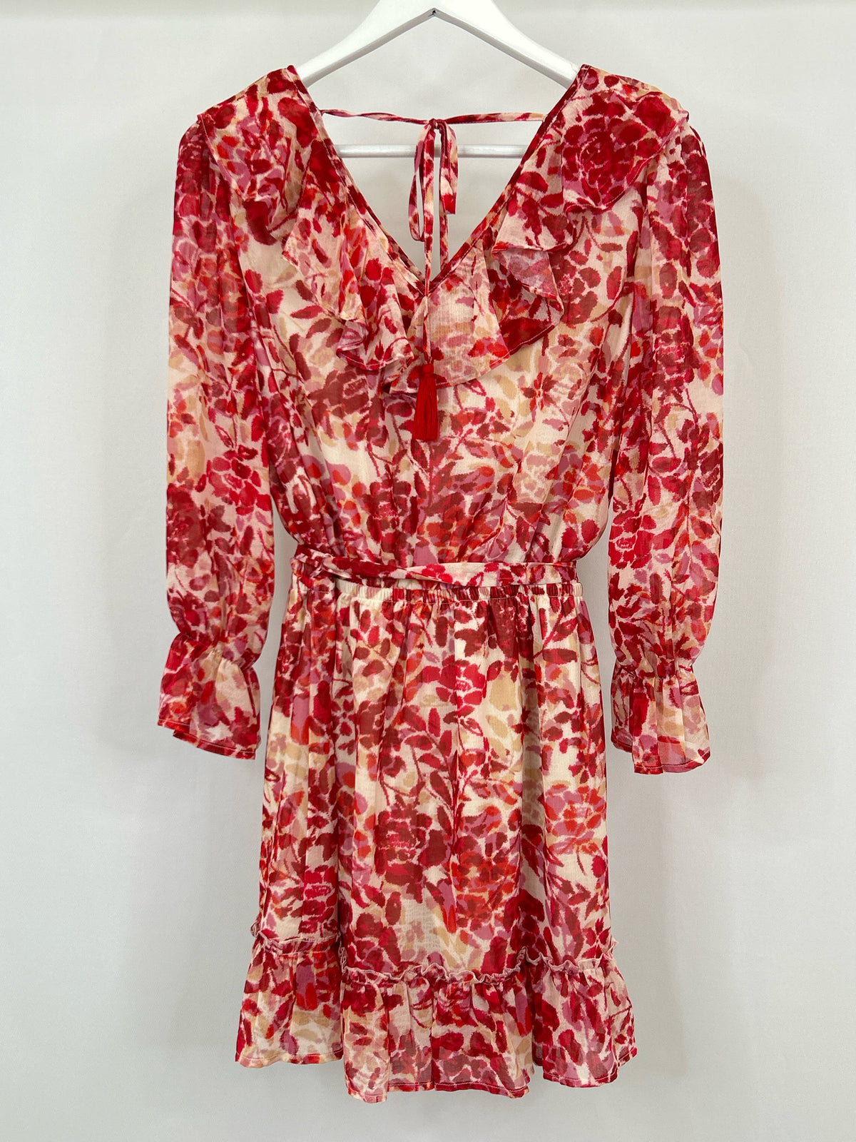 BTFL-Life Size L Red & Pink Women Dress