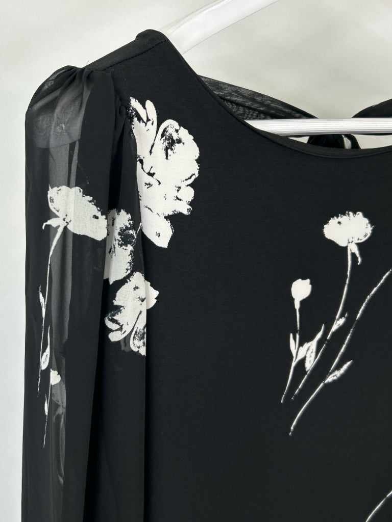 White House Black Market Size S Black Print Women's Dress NWT