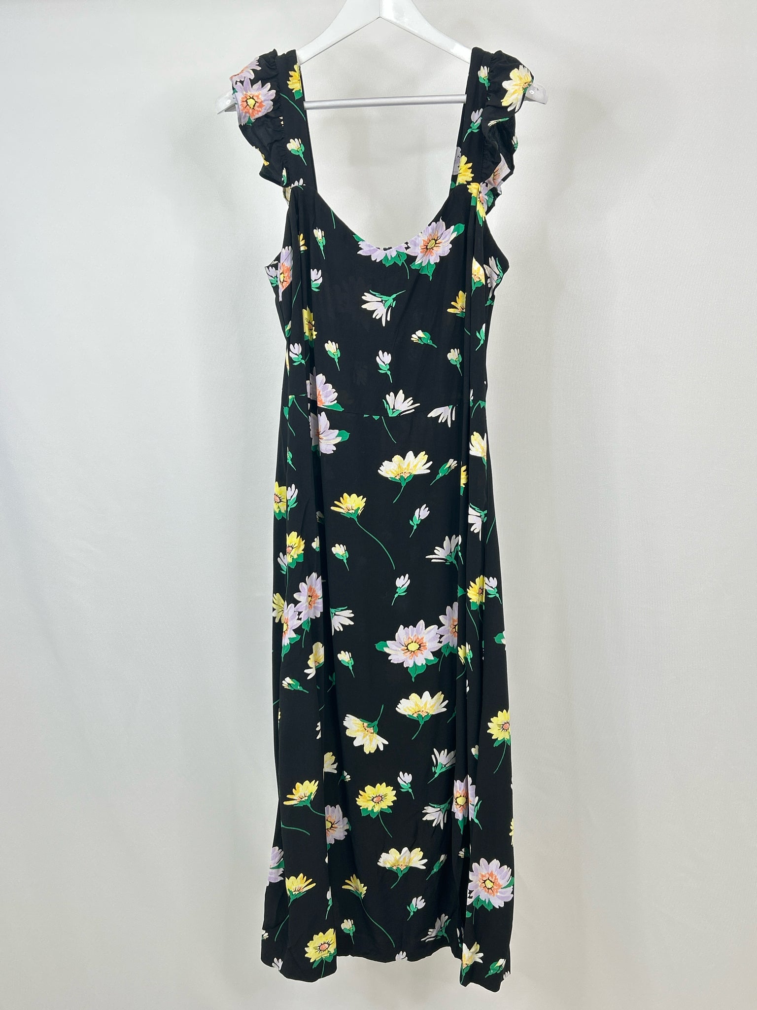 LOFT Size 14 Black Floral Women Dress