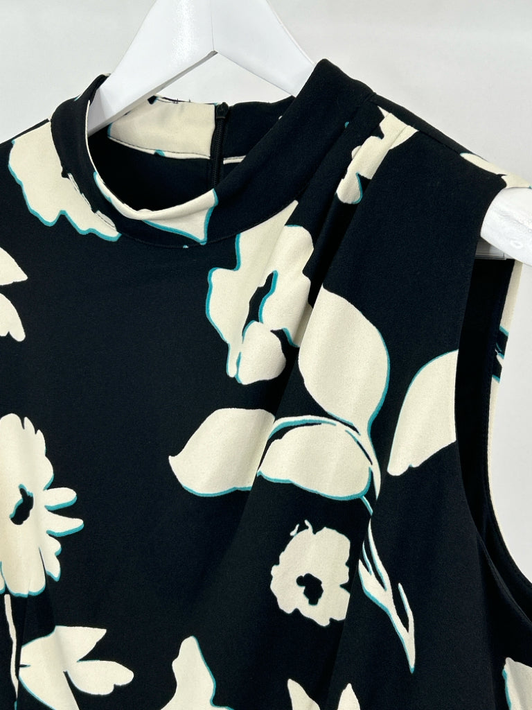MAGGY LONDON Size 16 Black Floral Women's Dress