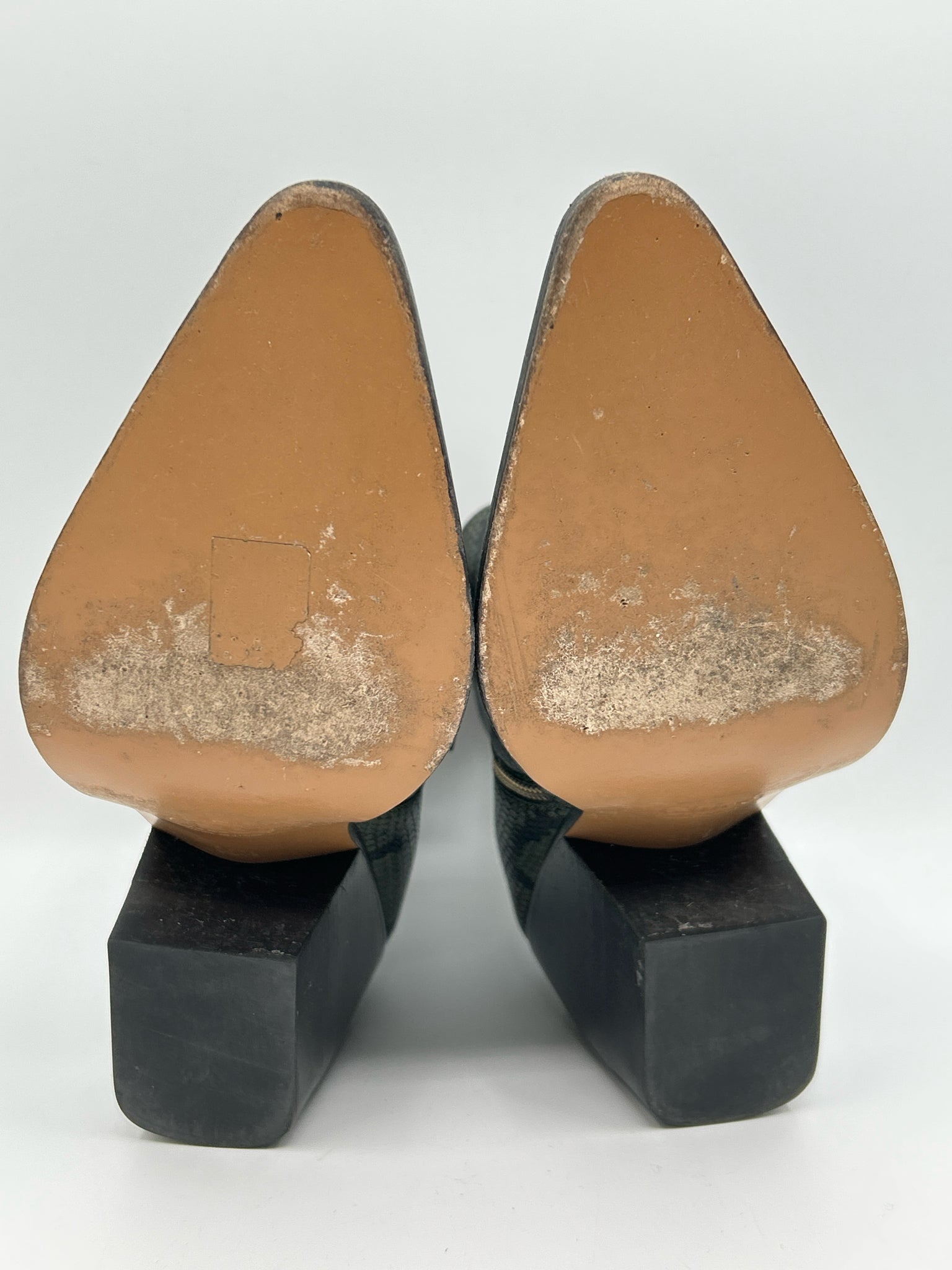 CHLOE Size 38.5 GREEN AND BLACK Women Booties