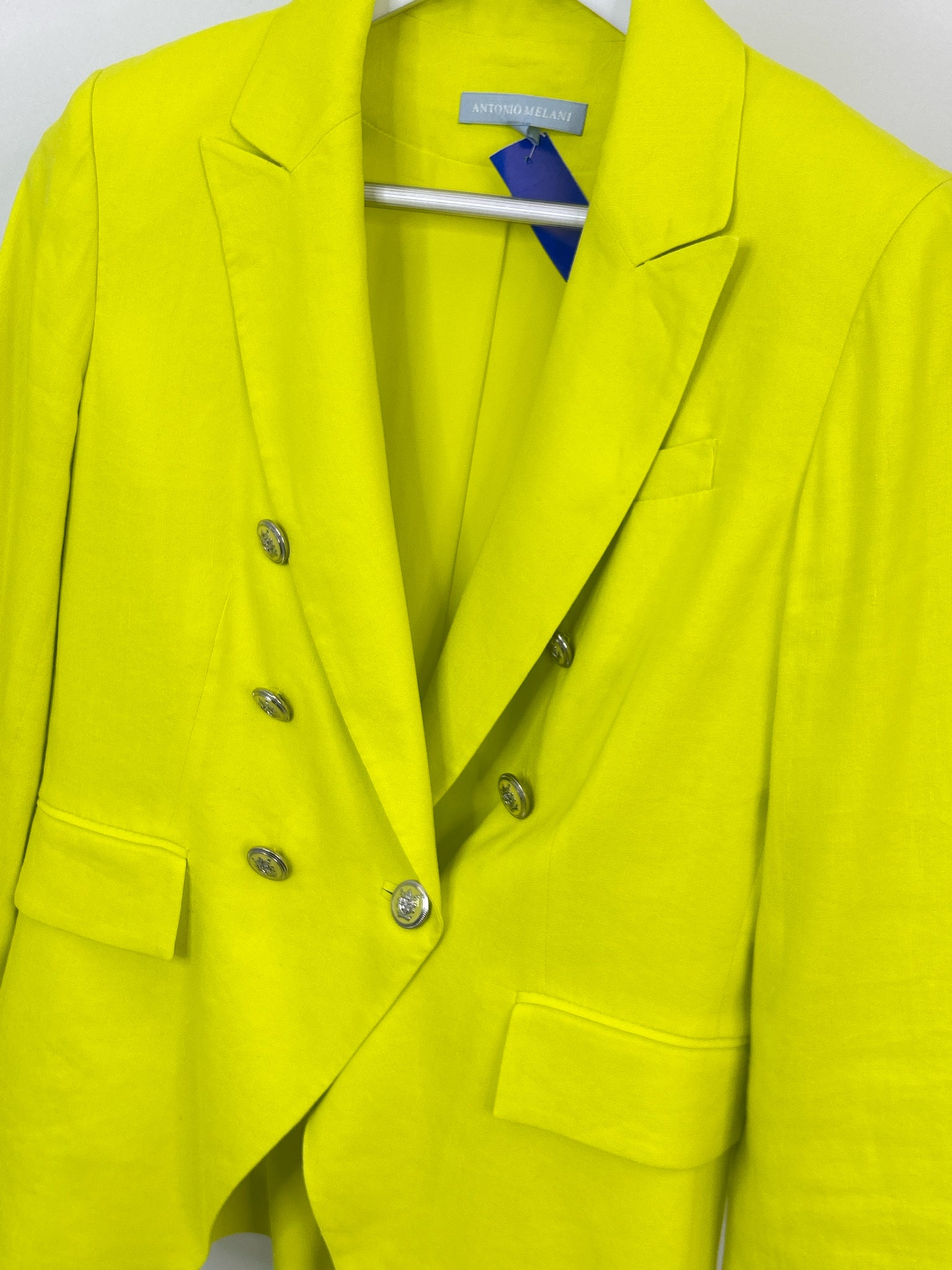 ANTONIO MELANI Size 6 Chartreuse Women Blazer