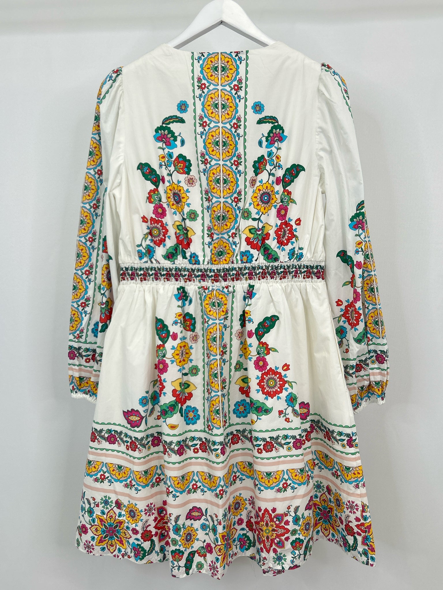 BODEN Size 10R White Floral Women Dress