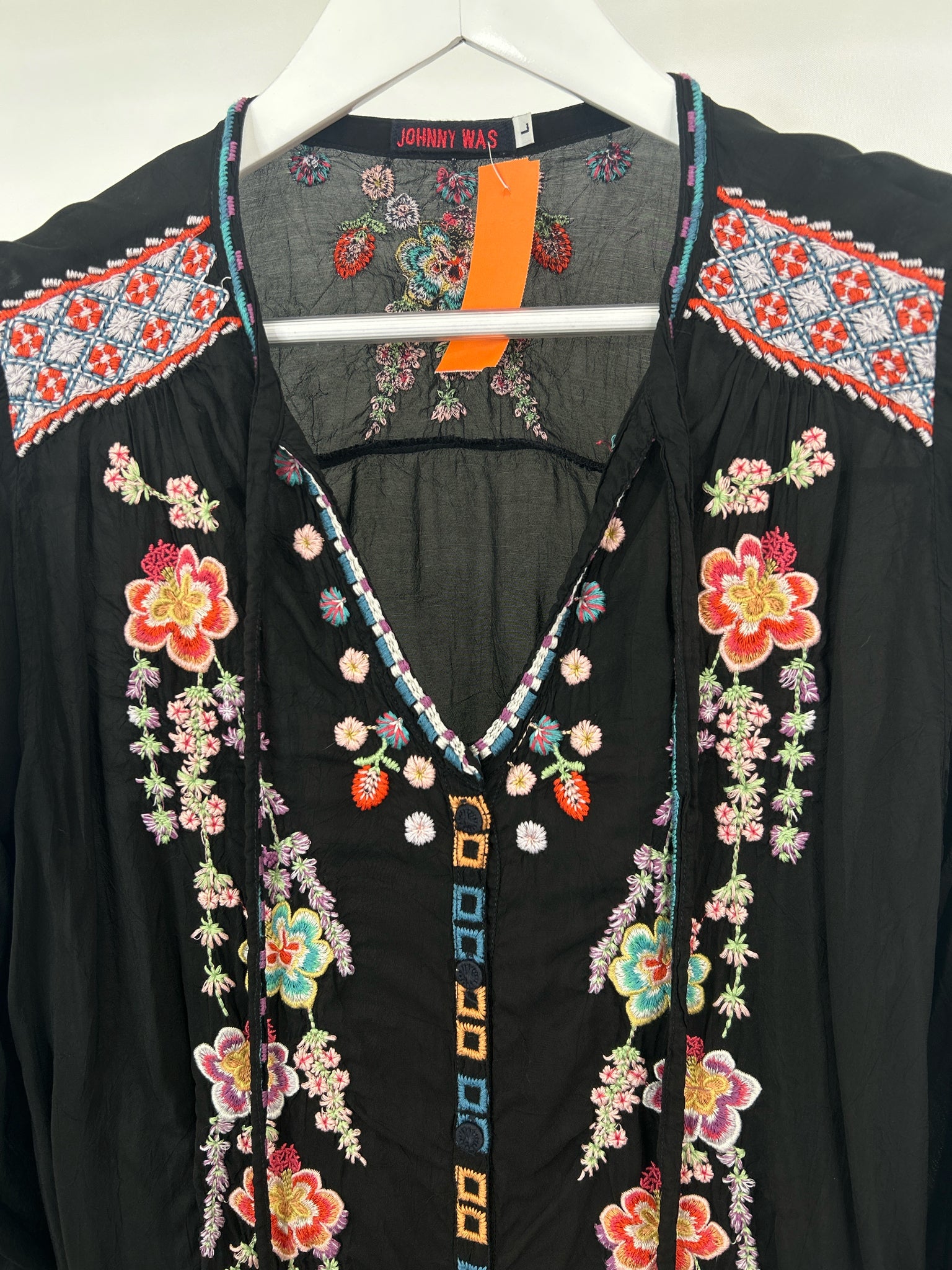 JOHNNY WAS Size L Black Women Tunic