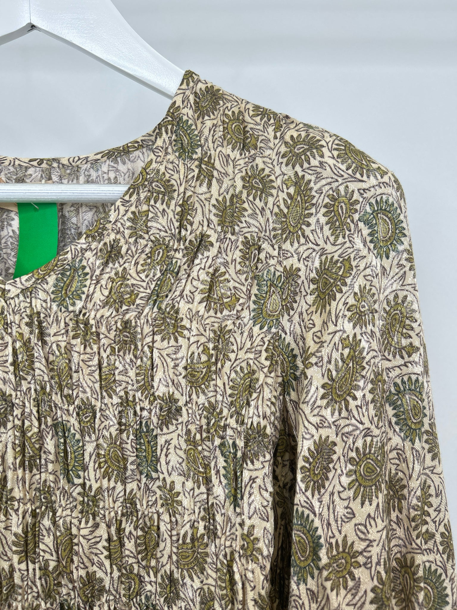 NEKANE NKN NWT Size S CREAM AND GREEN Women Top