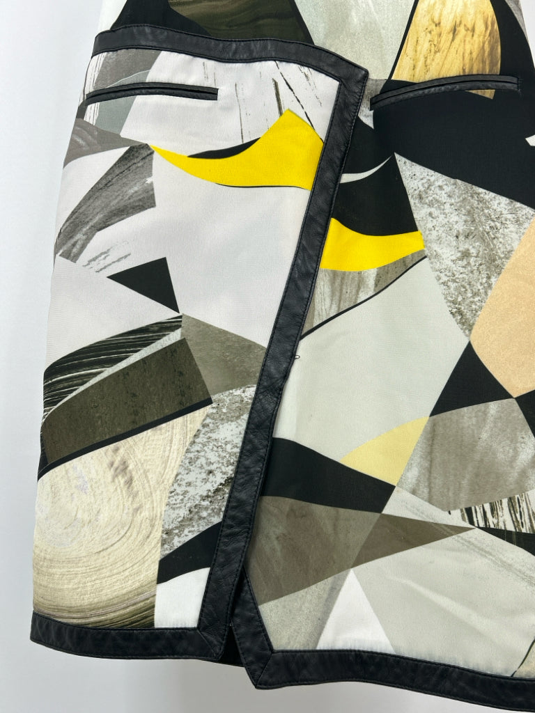 Helmut Lang Size 6 Black Print Women's Dress