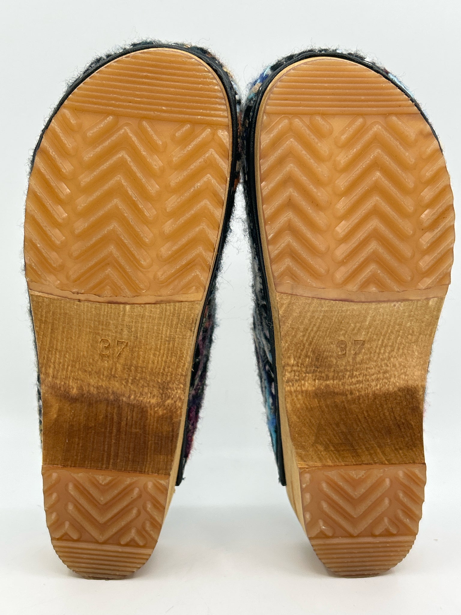 SANITA Size 37/7 Black Print Women Clogs