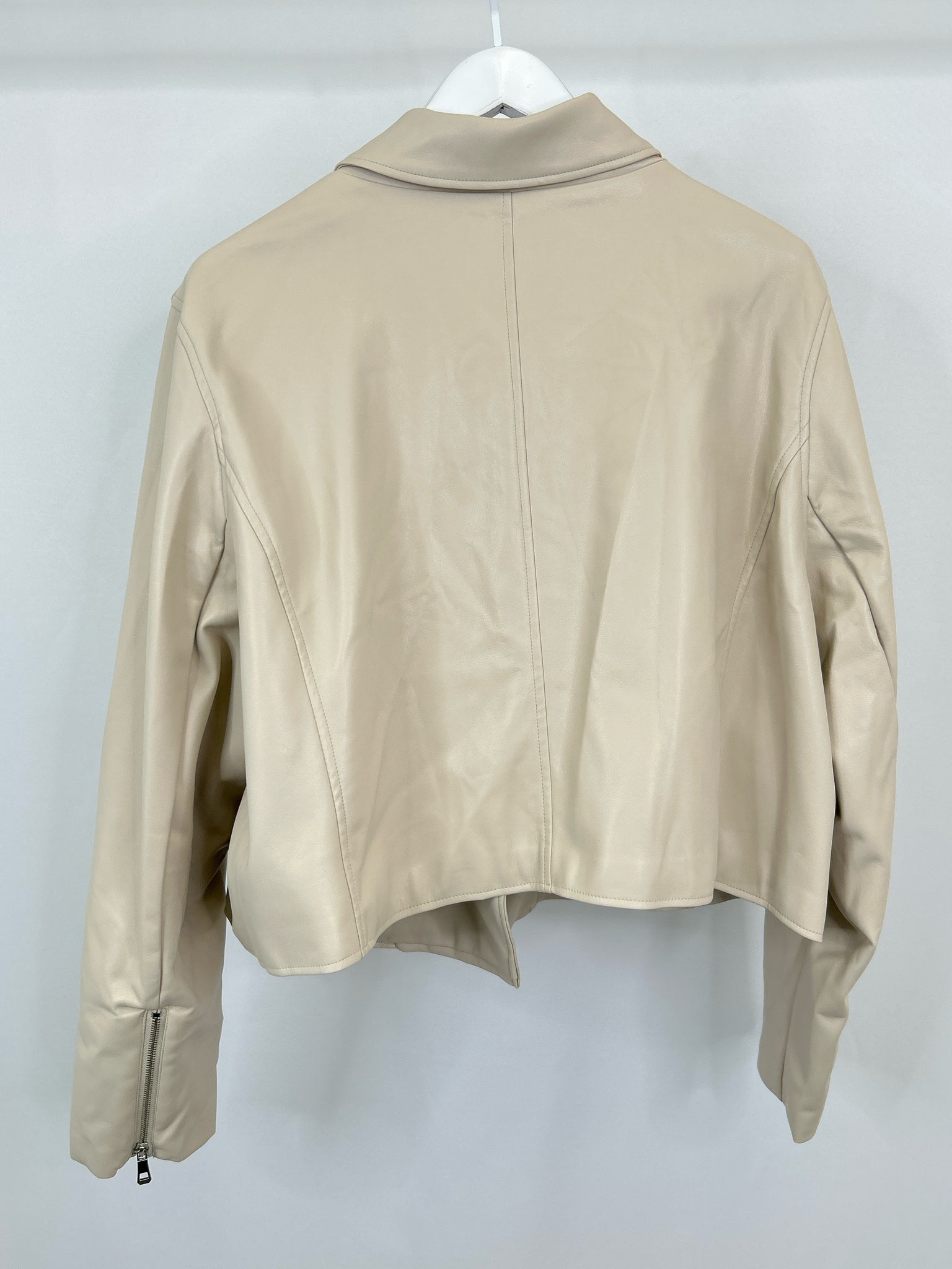 ELOQUII Size 26/28 Putty Women Faux Leather Jacket NWT