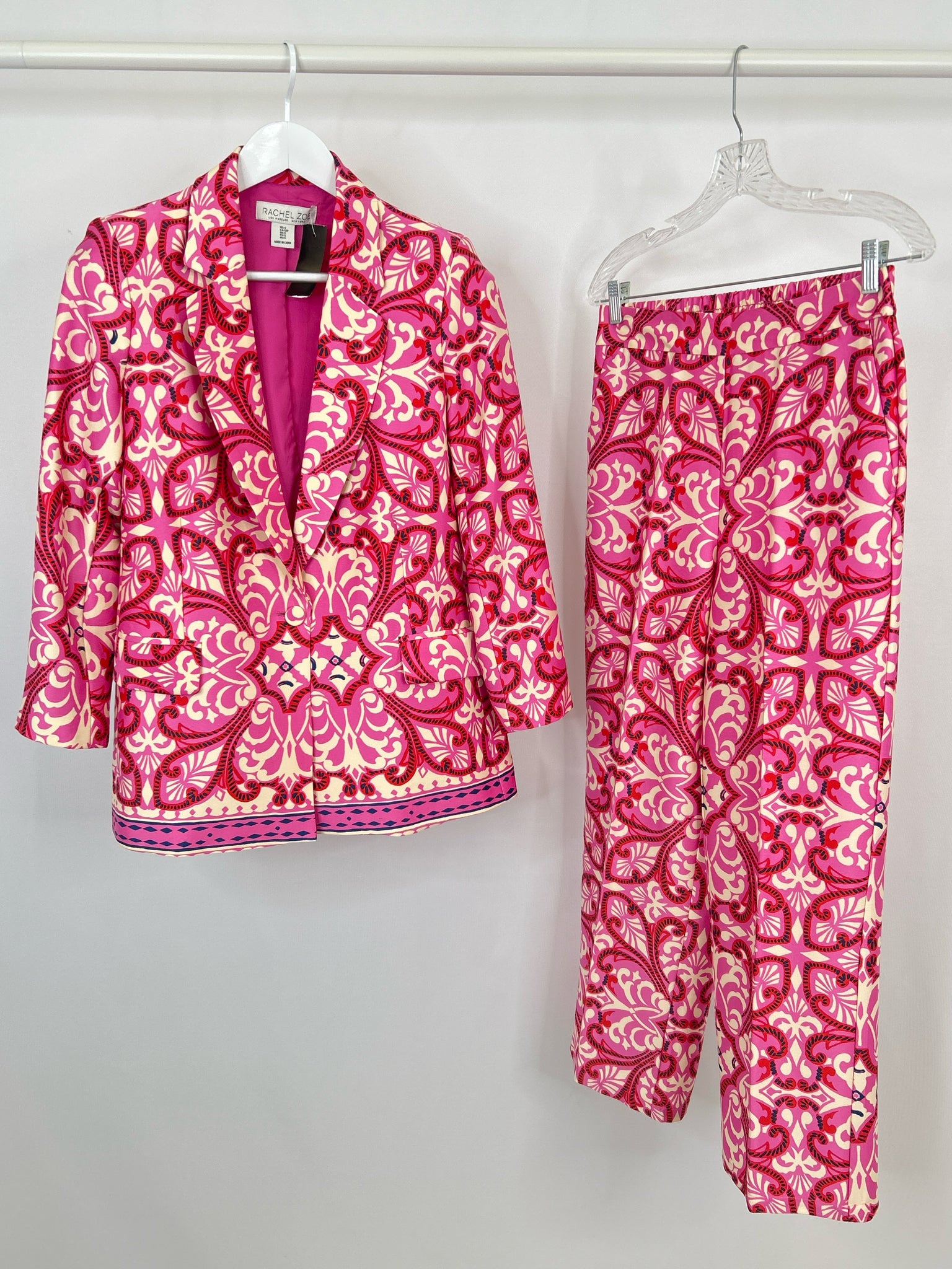 RACHEL ZOE Size S Fuschia Print Women 2-Piece w/pants