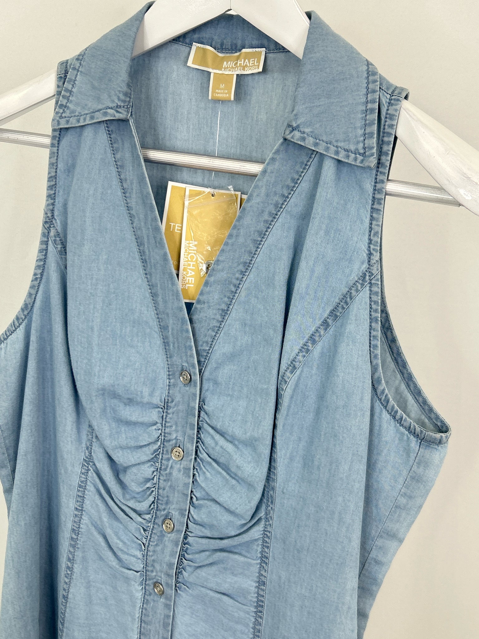 MICHAEL MICHAEL KORS NWT Size M CHAMBRAY Women Top