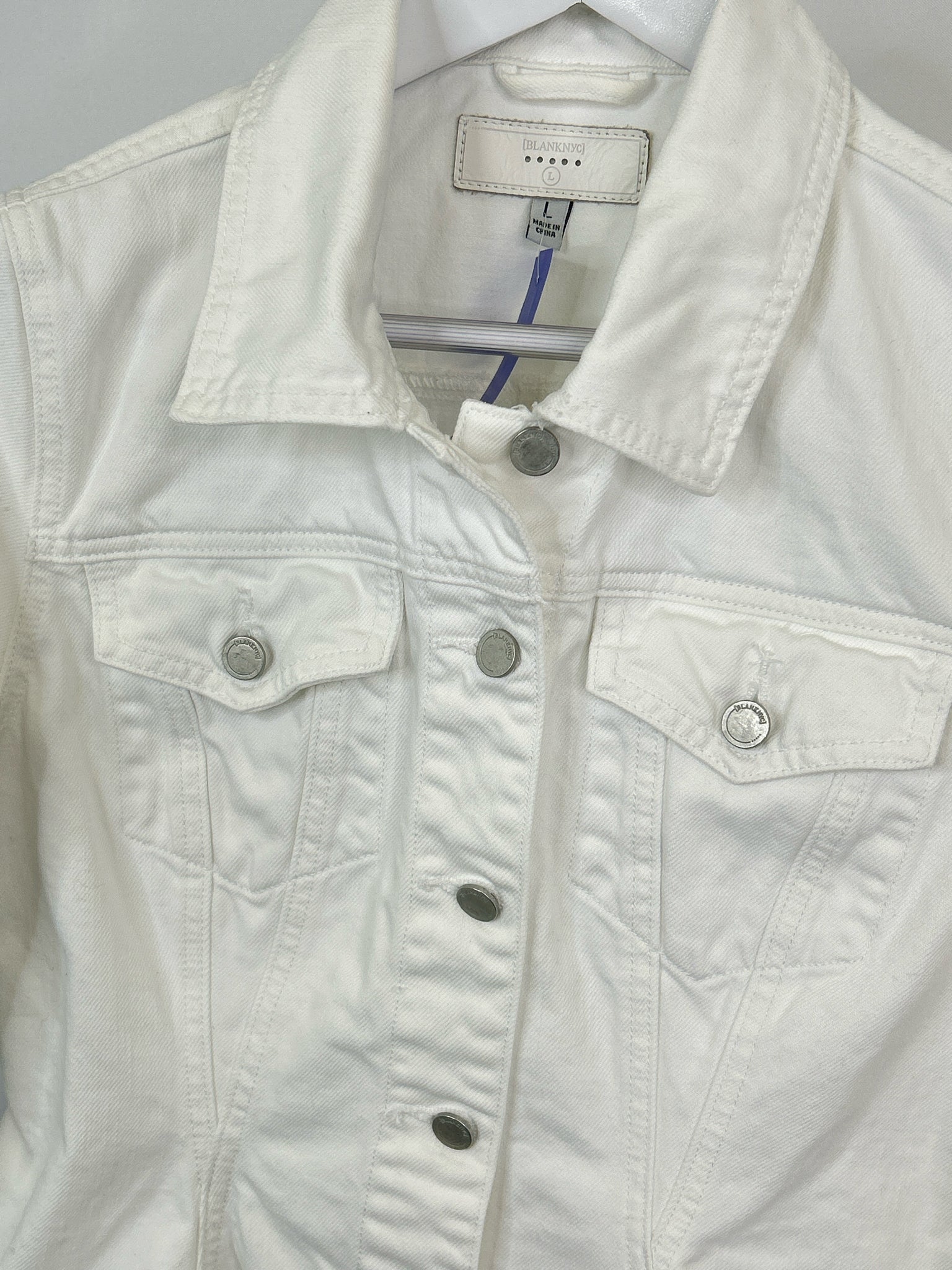 BLANK NYC Size L white denim Women Jacket
