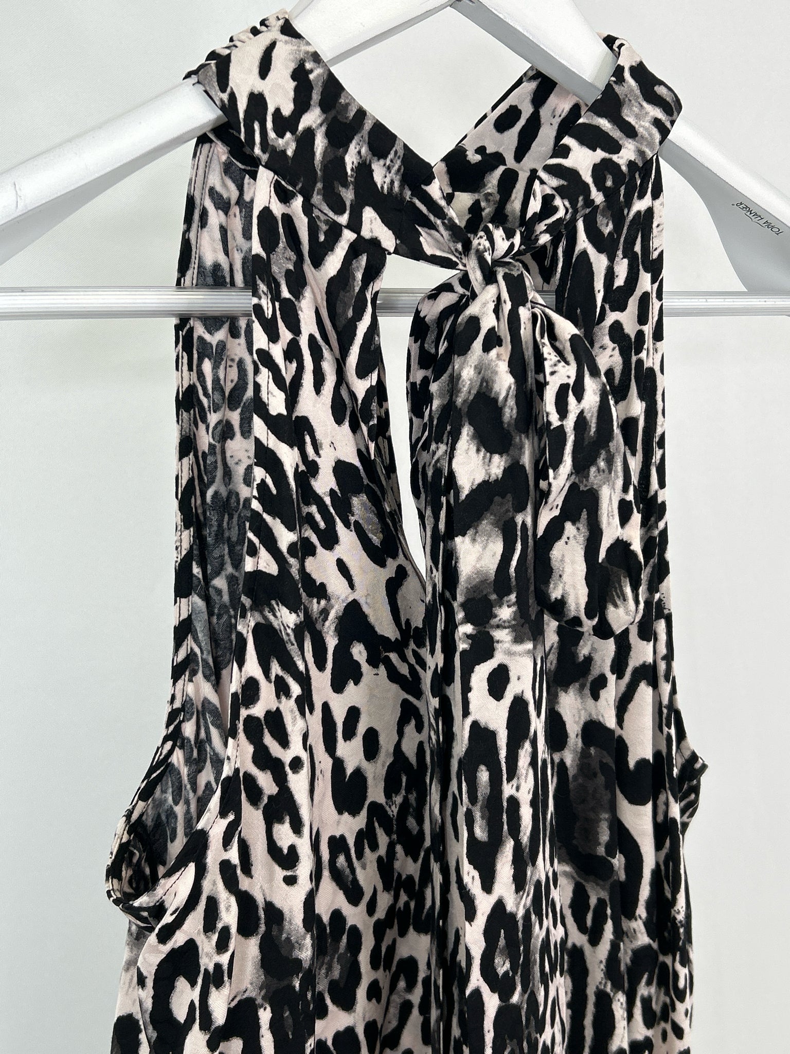 MILLY Size L Black Print Women Top
