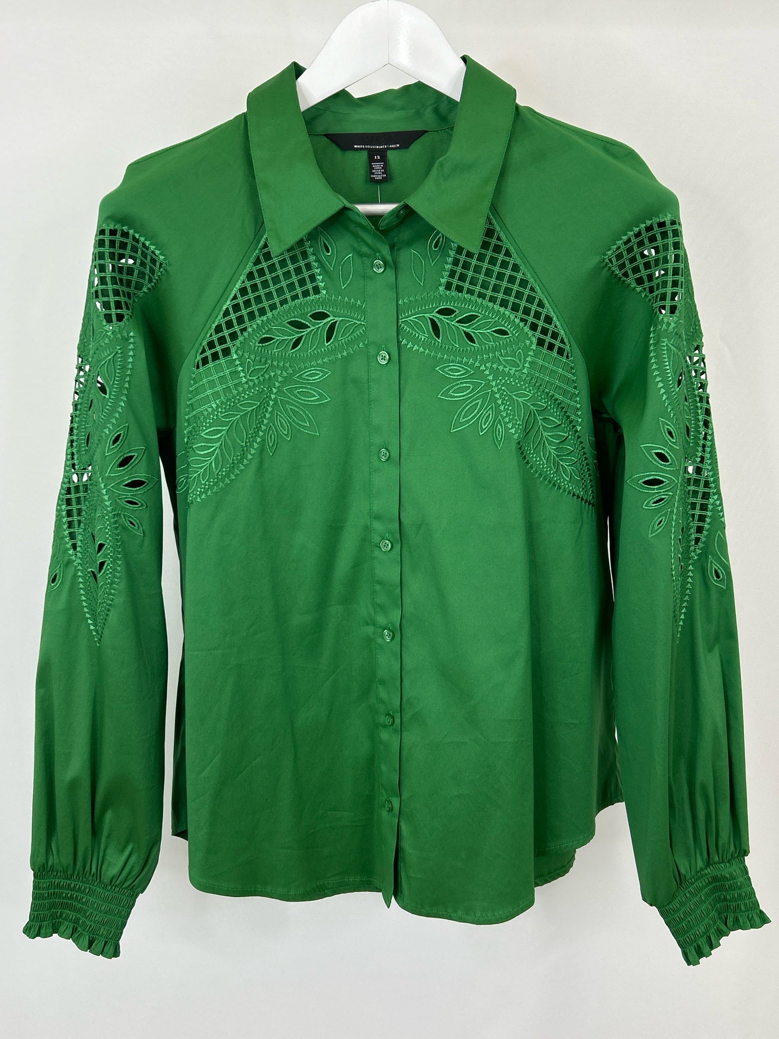 White House Black Market Size 12 Green Women Shirt