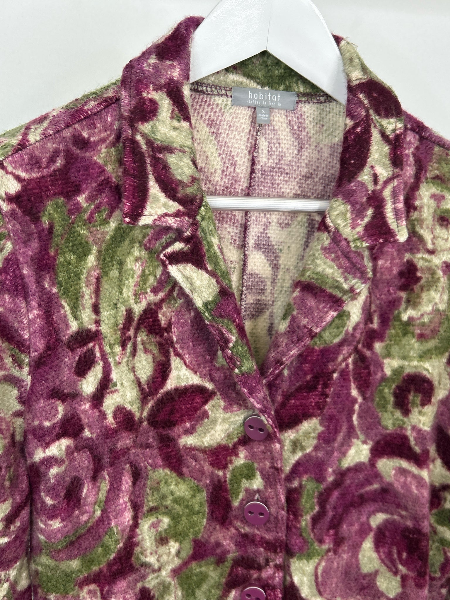 HABITAT Size S Plum Floral Women Jacket NWT