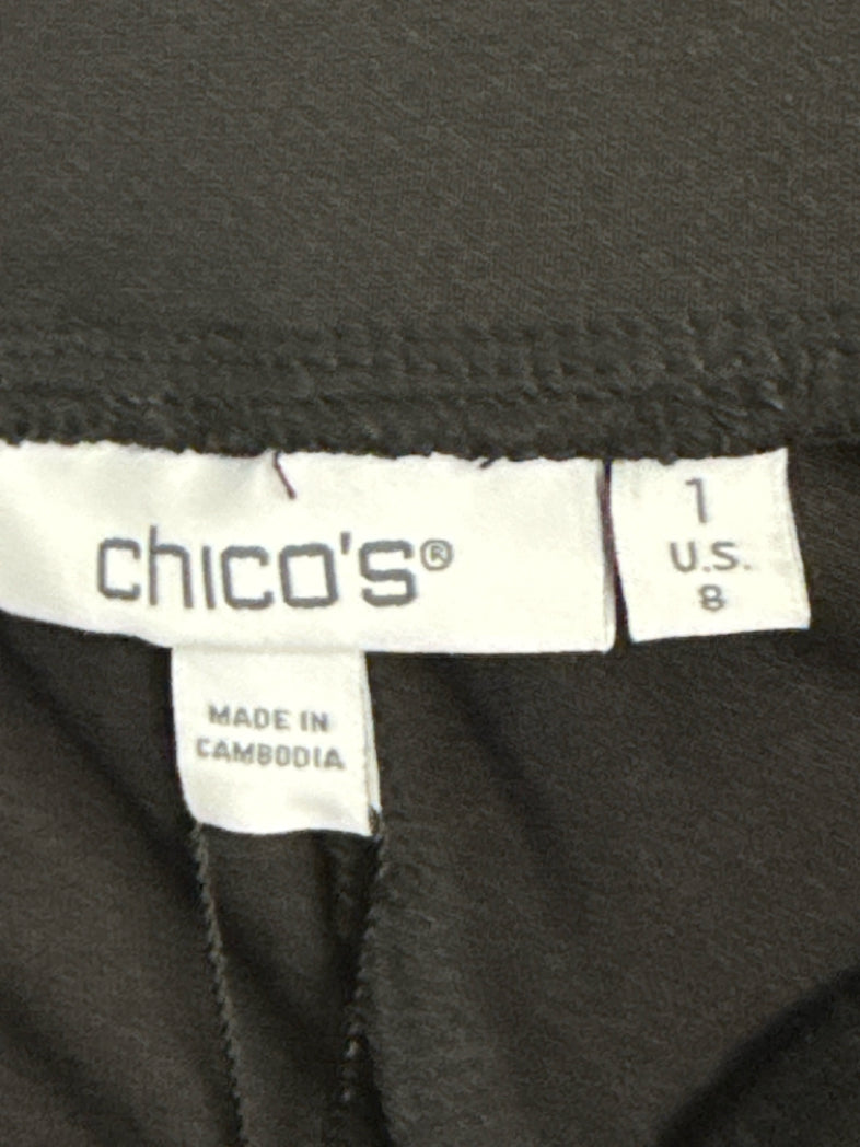 CHICO'S Size 8 Black & White Women Skirt