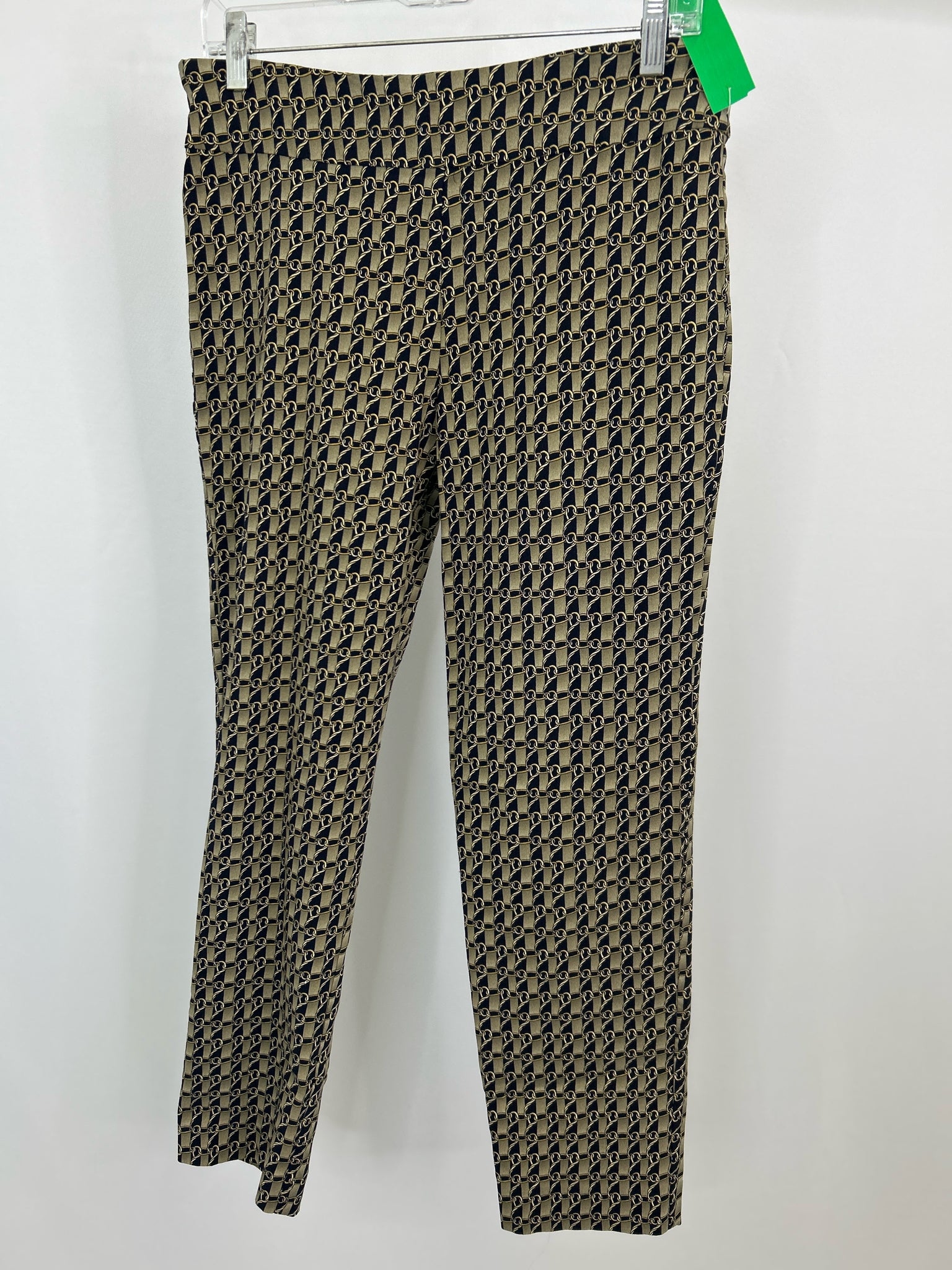 KRAZY LARRY Size 10 Black Print Women Pants