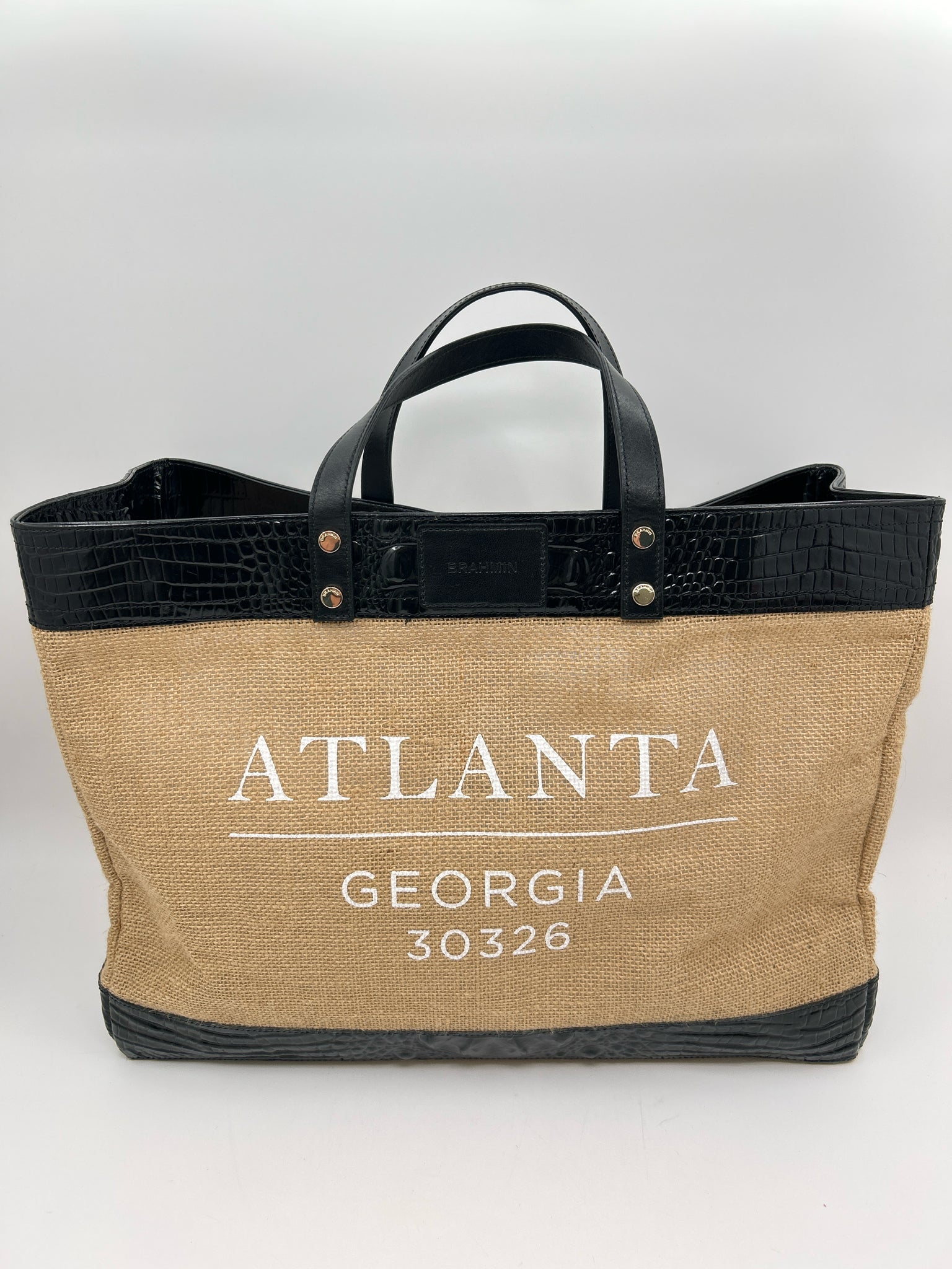 BRAHMIN Burlap Women Tote